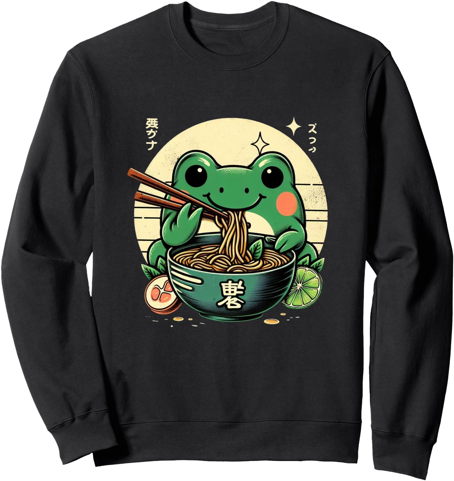 Frog Eating Ramen Kawaii Neko Japanese Noodles Anime Lovers Sweatshirt