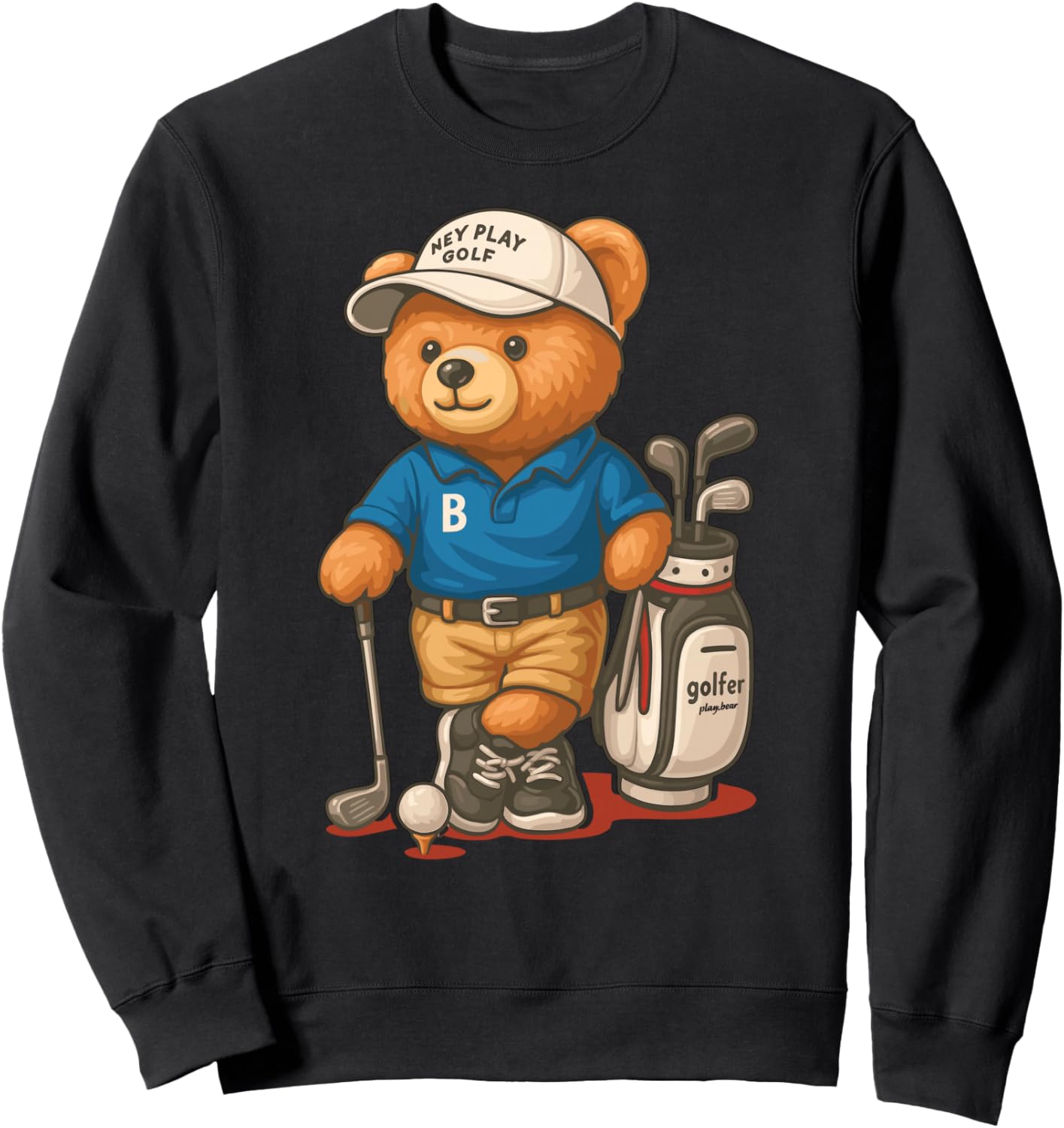 Funny Golf Accessories Golf Theme Teddy Bear Golf Sweatshirt