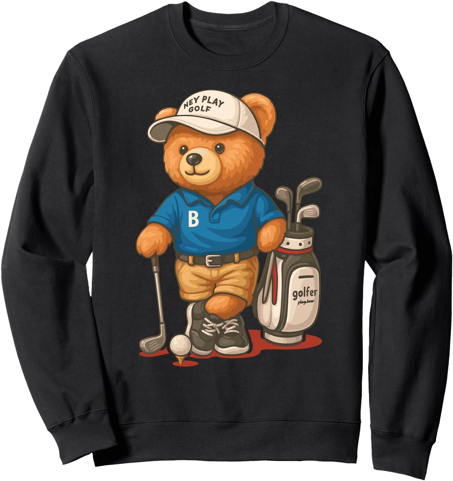 Funny Golf Accessories Golf Theme Teddy Bear Golf Sweatshirt