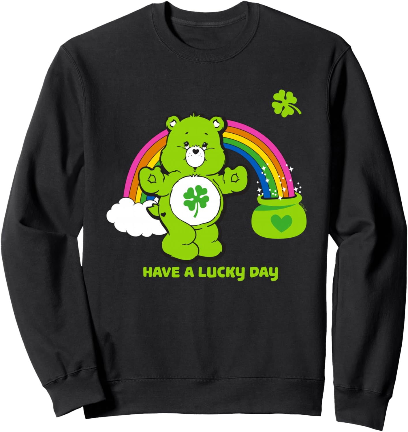 Care Bears Have a Lucky Day St. Patrick's Rainbow Cartoon Sweatshirt