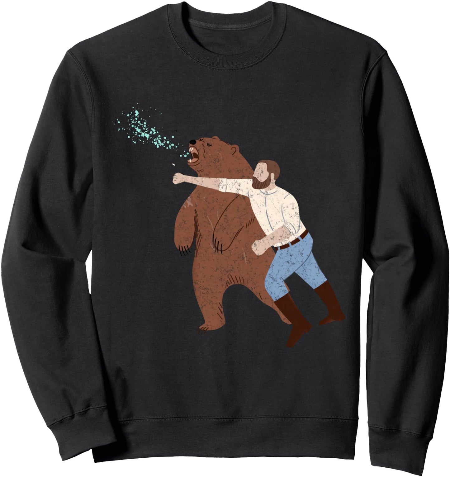 Funny Man Punching Bear Vintage Sweatshirt