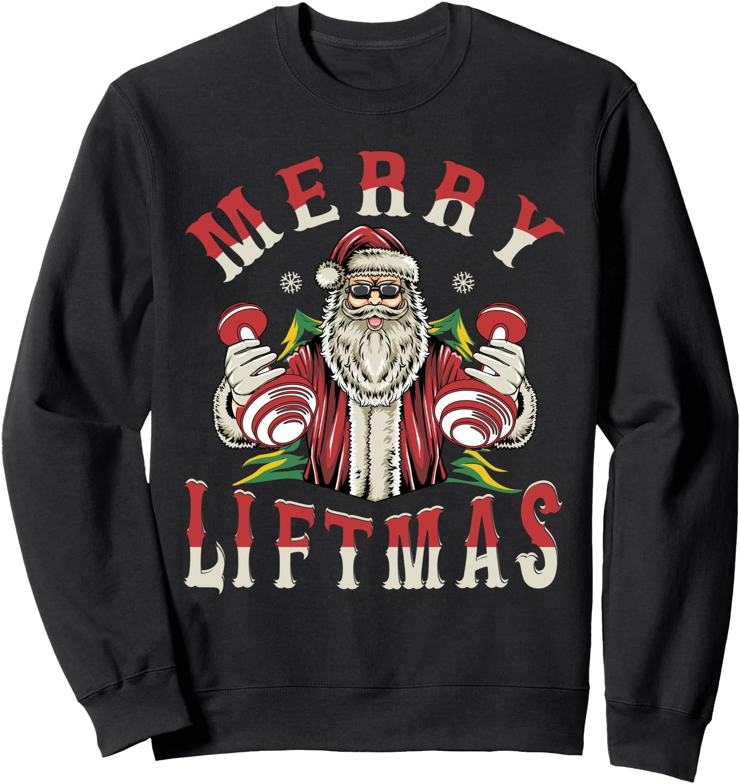 Merry Liftmas Santa Gym Workout Funny Christmas Fitness Sweatshirt