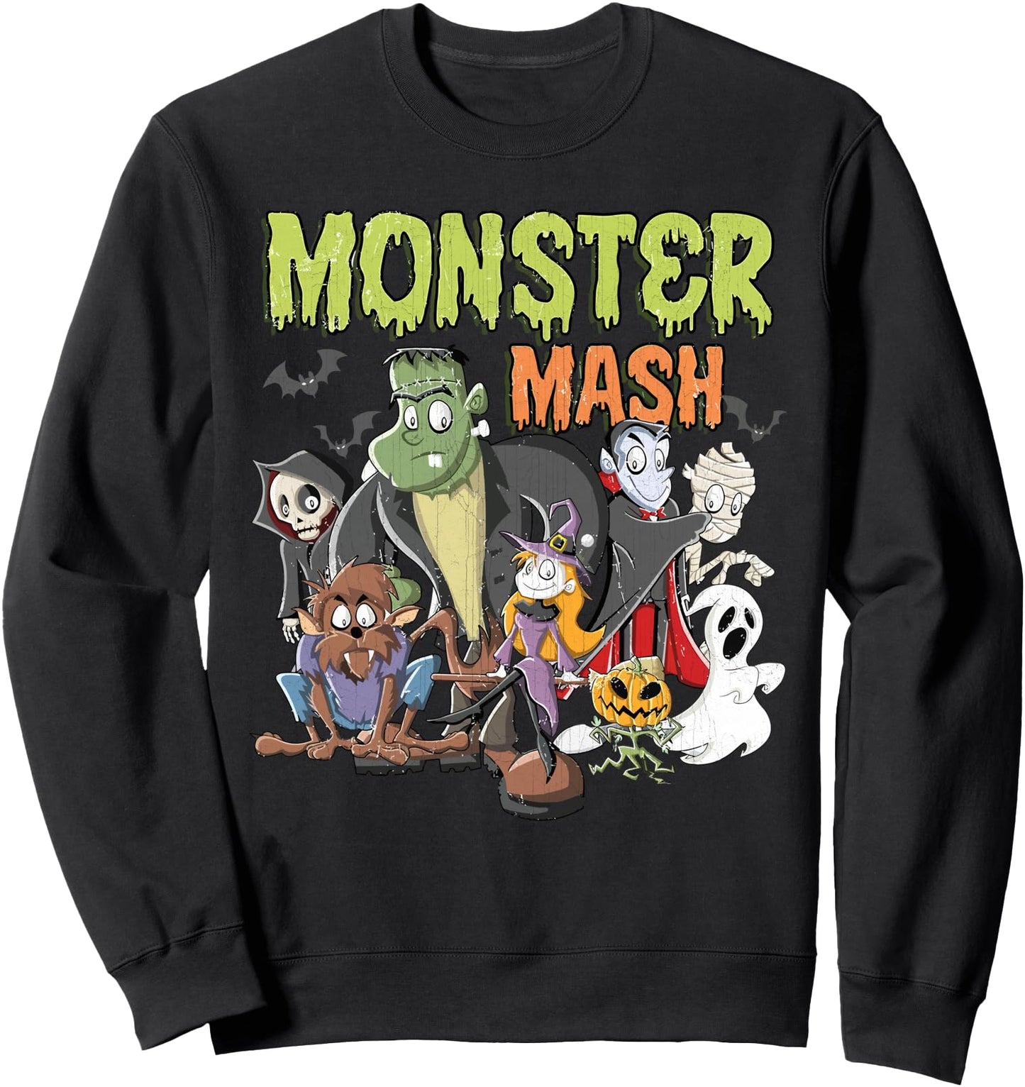 Monster Mash Vintage Halloween Funny Spooky Womens Men Sweatshirt