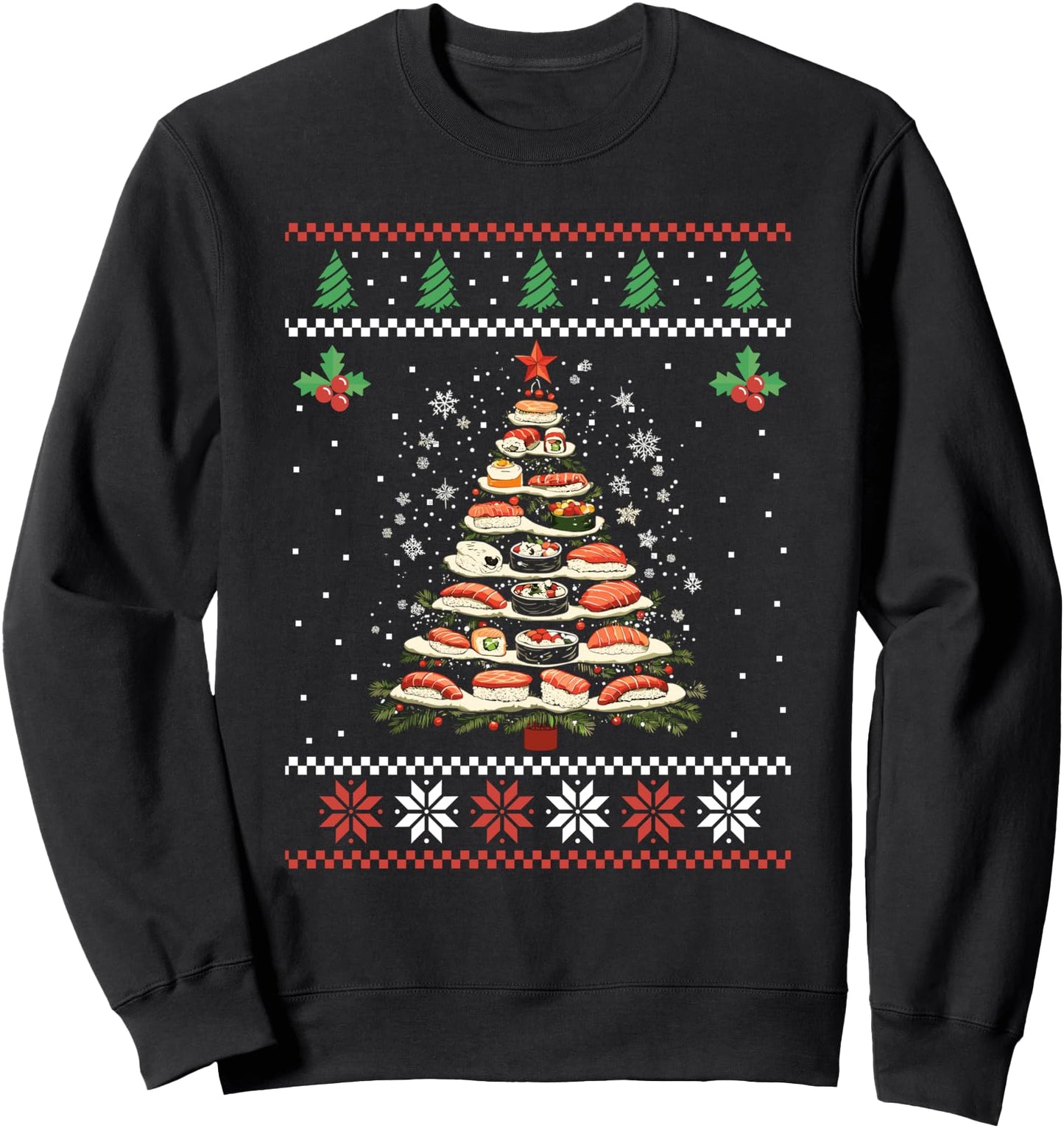 Sushi Christmas Tree Japanese Ugly Christmas Sweater Xmas Sweatshirt