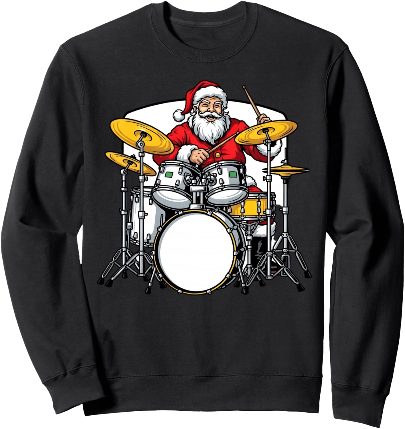 Christmas Drumset Drum Player Drummer Santa Xmas Boys Men Sweatshirt