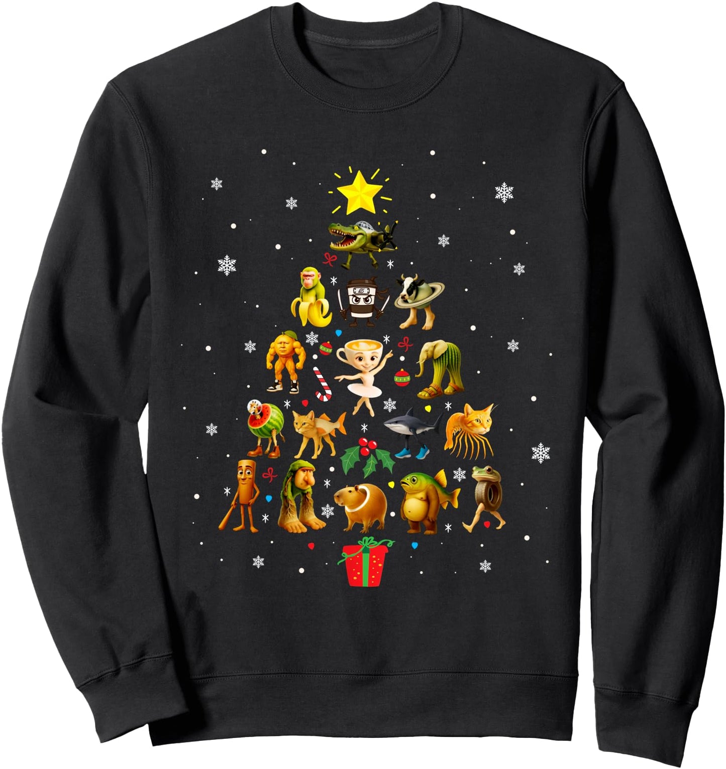 Italian Brainrot Meme Christmas Tree Brain Rot Xmas Holiday Sweatshirt