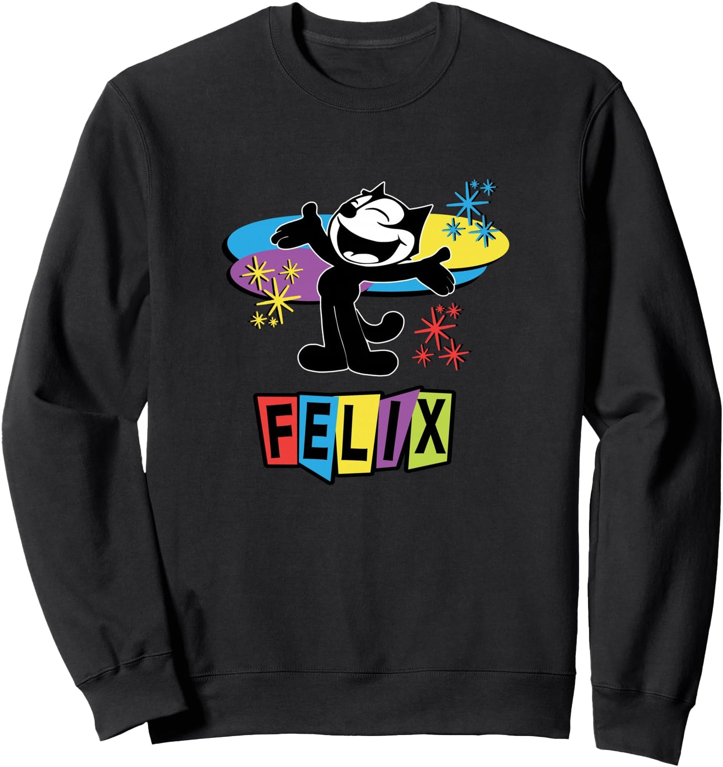 Felix Cat Comics Retro Futurist TV in Joyful Happy Design Sweatshirt