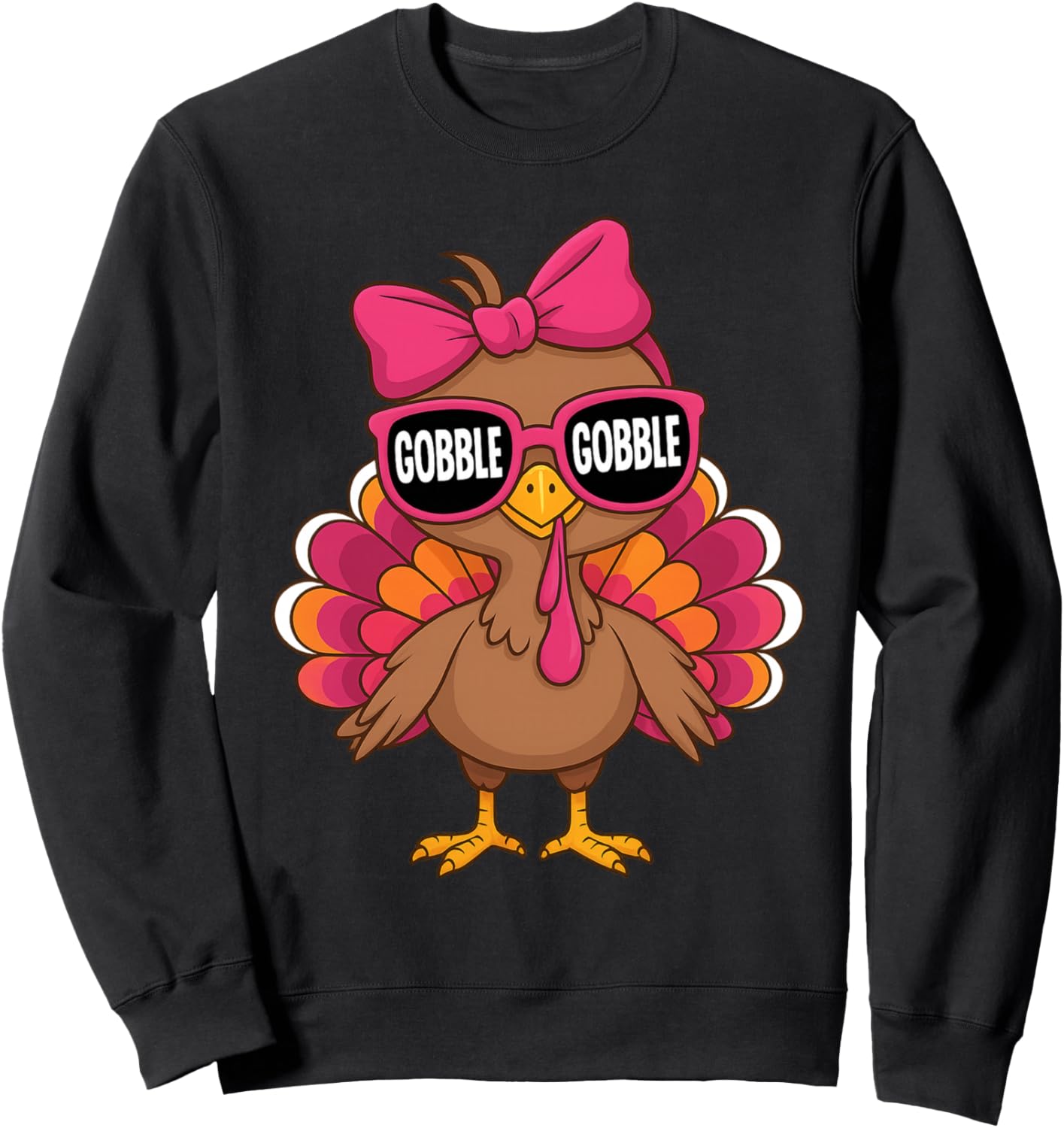 Gobble Turkey Day Happy Thanksgiving Toddlers Girls Kids Sweatshirt