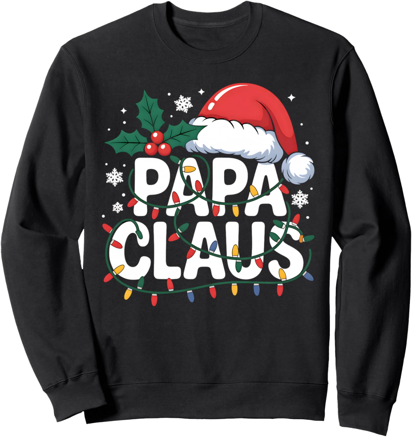 Papa Claus Christmas Lights Santa Family Matching Holiday Sweatshirt