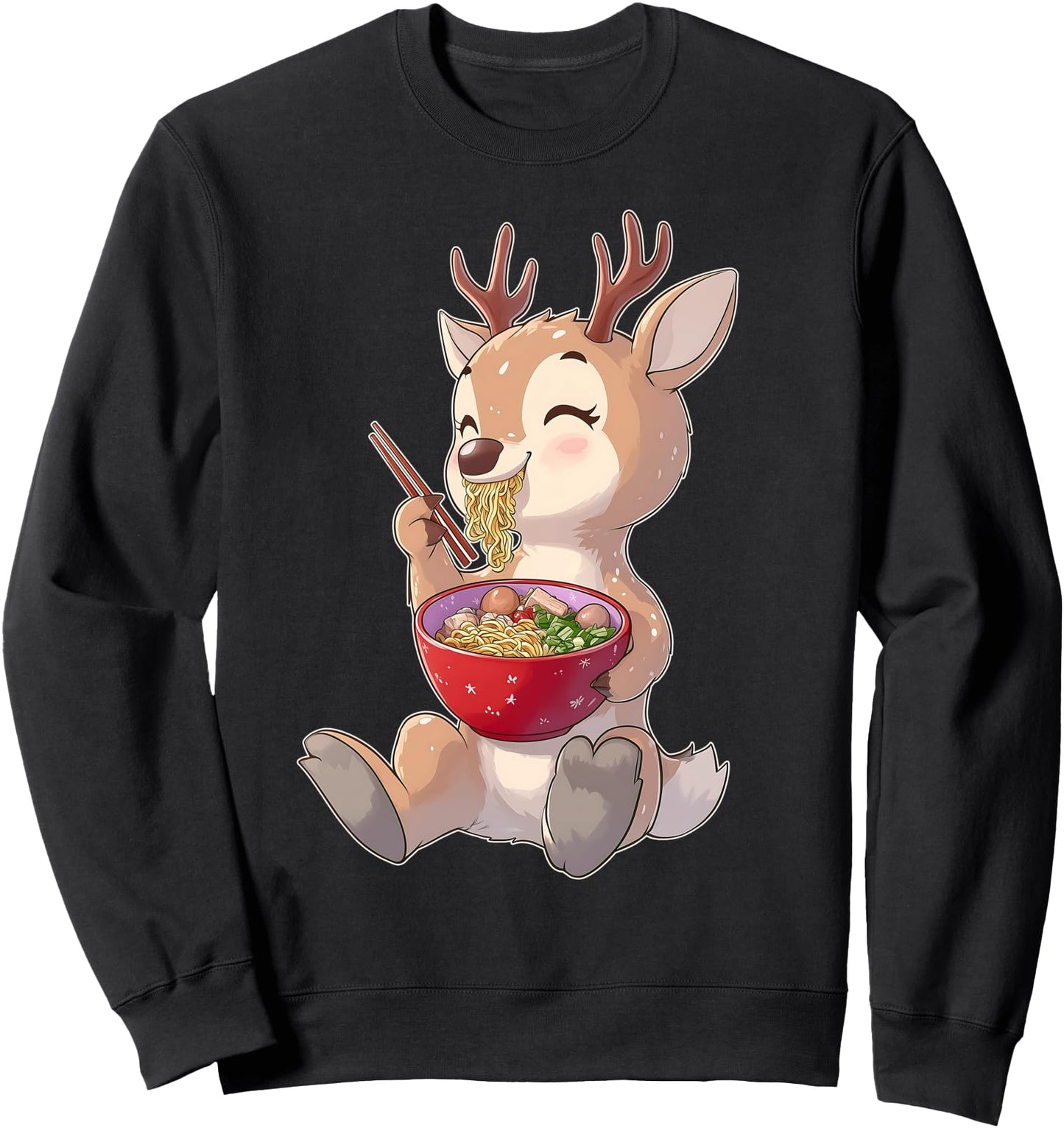 Reindeer Christmas Santa Claus Japanese Noodles Cute Kawaii Sweatshirt