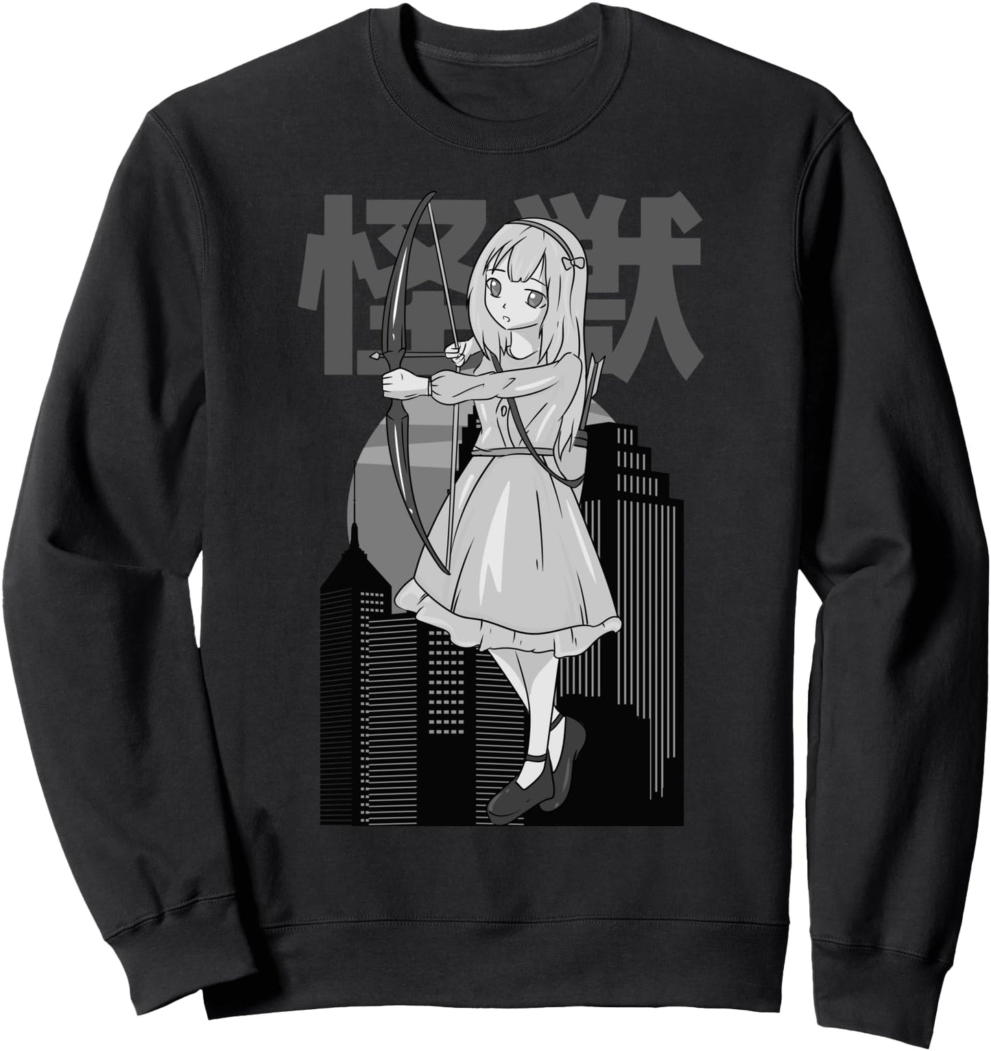 Anime Bow And Arrow Girl - Japanese Horror Aesthetic Kawaii Sweatshirt
