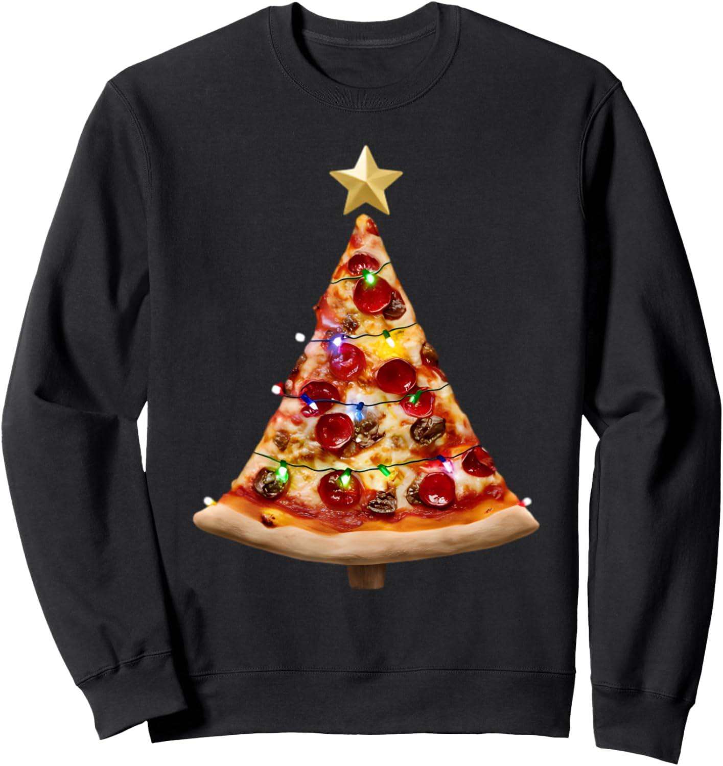 Pizza Christmas Tree Lights Xmas Fast Food Family Matching Sweatshirt
