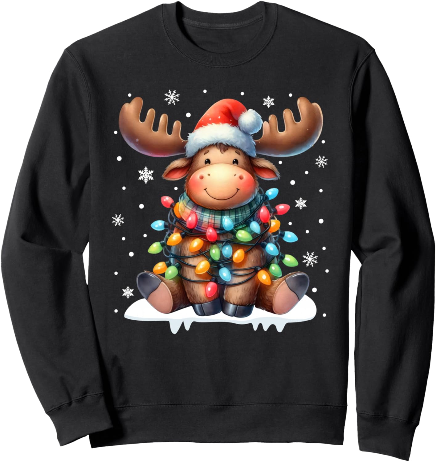 Funny Moose Christmas Pajamas Christmas Sweater Elk Moose Sweatshirt