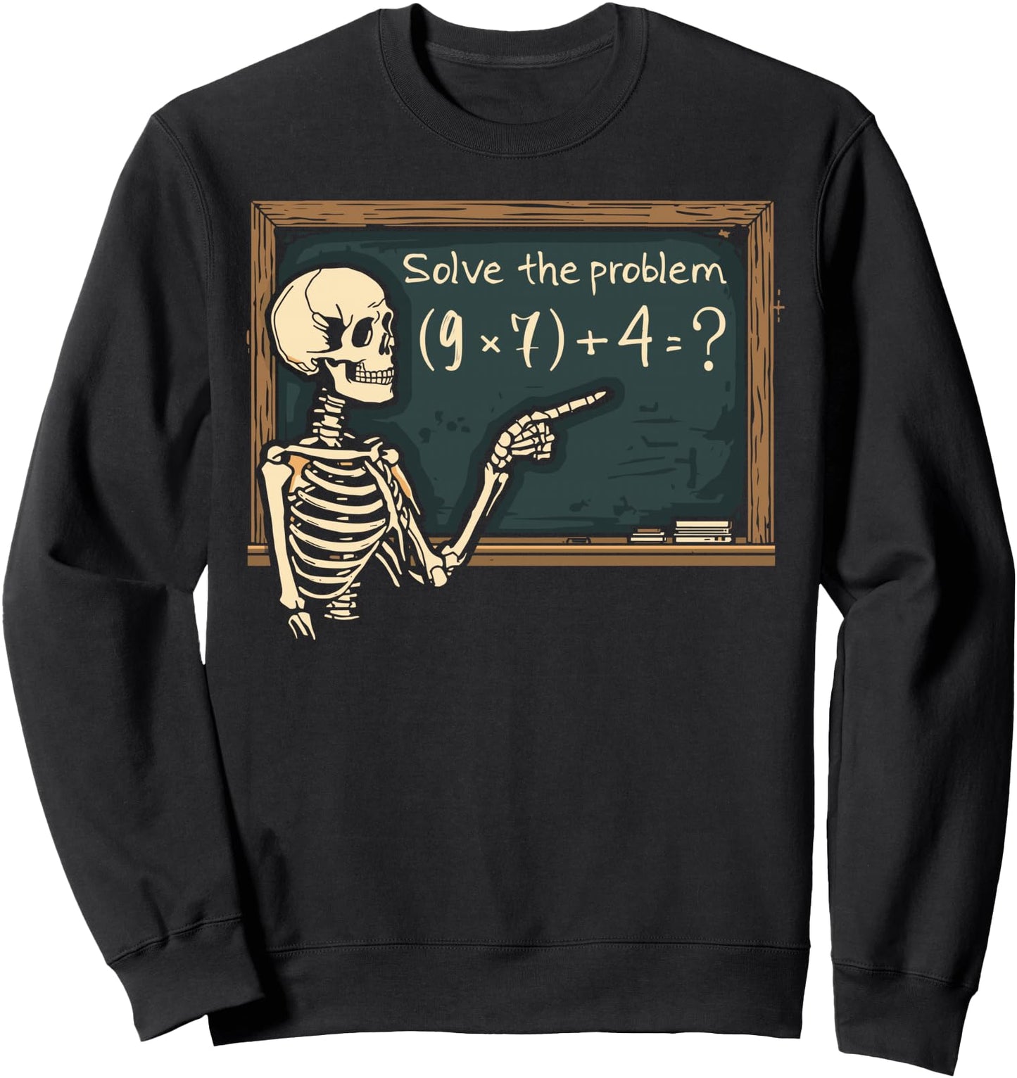 Funny 67 Meme Brainrot Joke Halloween Skeleton Math Teacher Sweatshirt