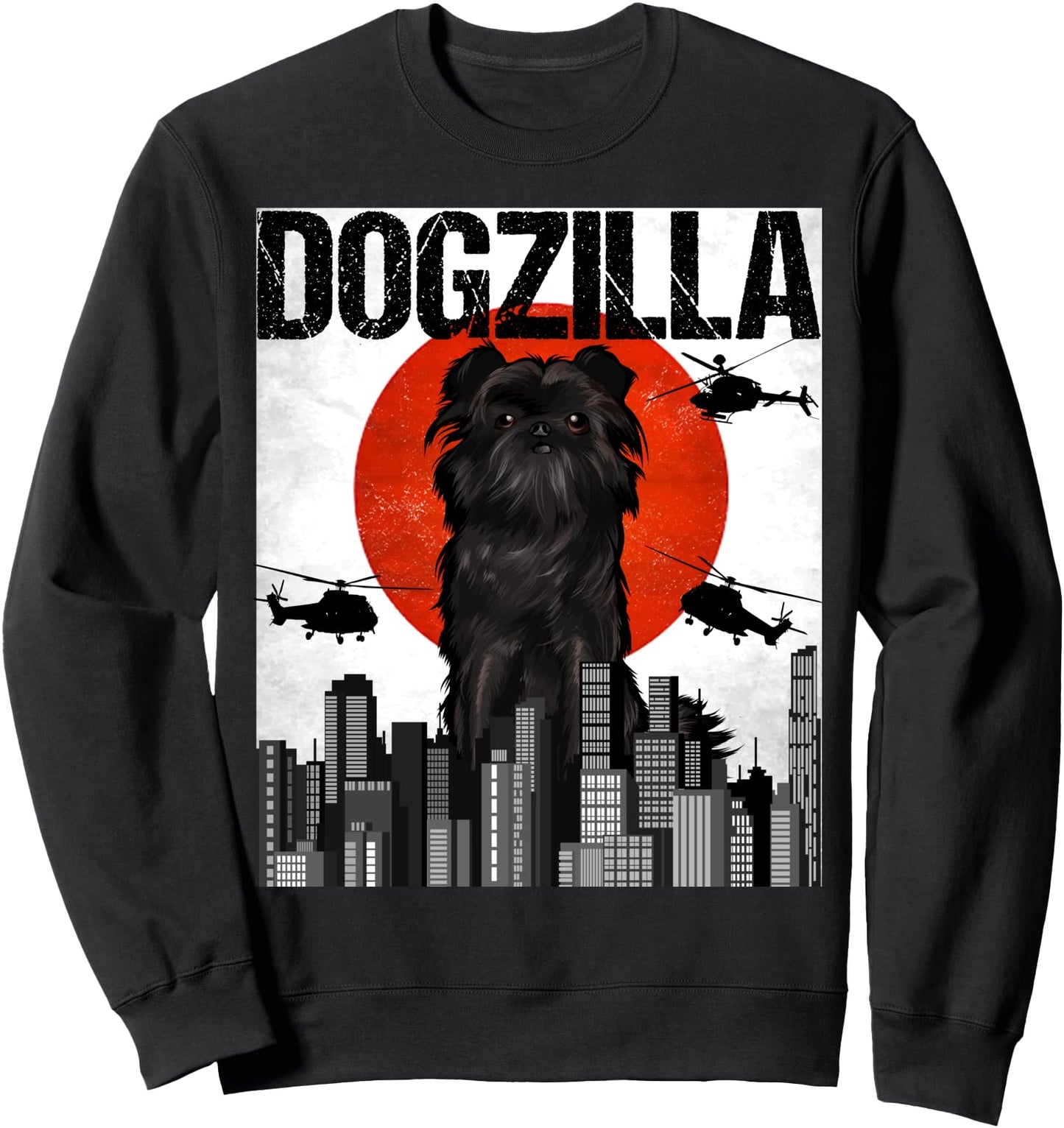 Funny Vintage Japanese Dogzilla Affenpinscher Sweatshirt