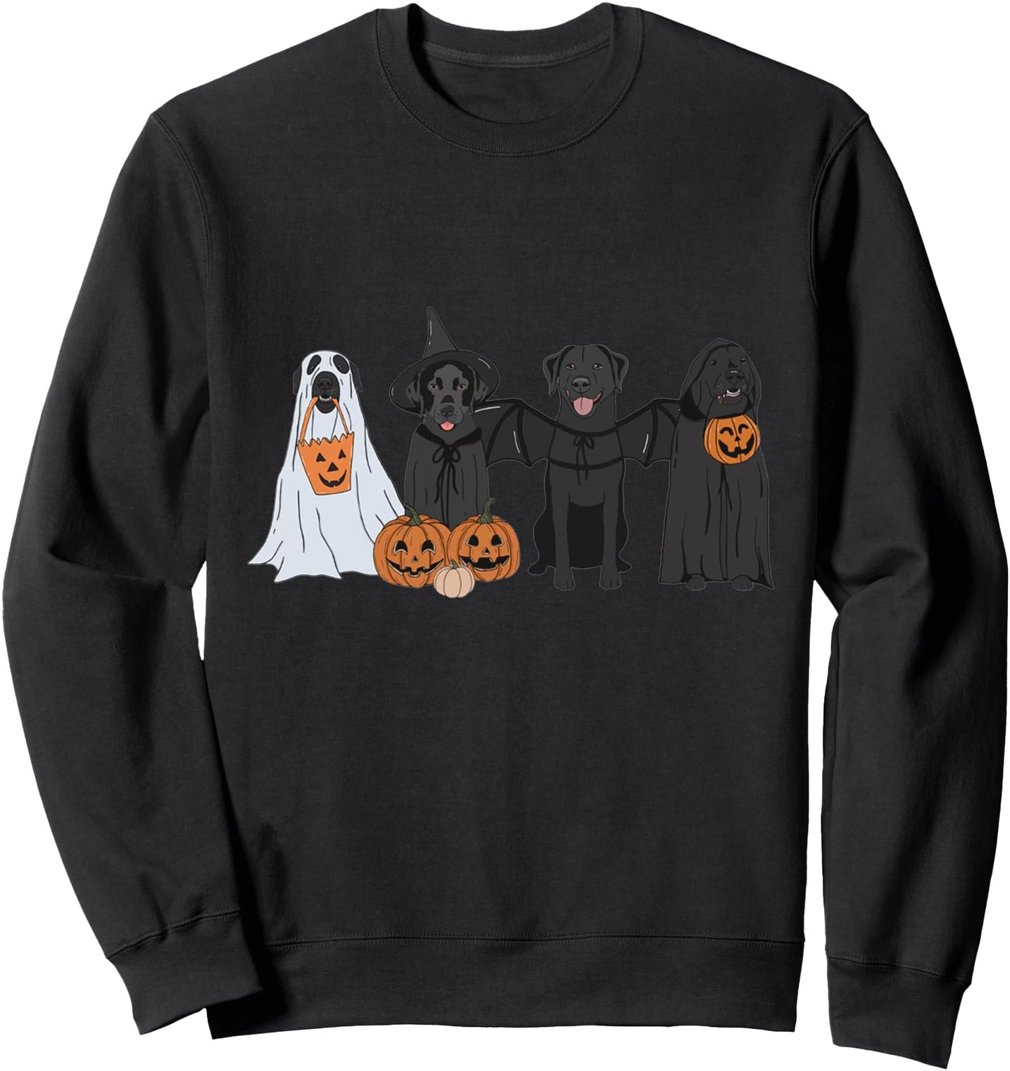 Black Labrador In Ghost Halloween Costume Ghost Dog Sweatshirt