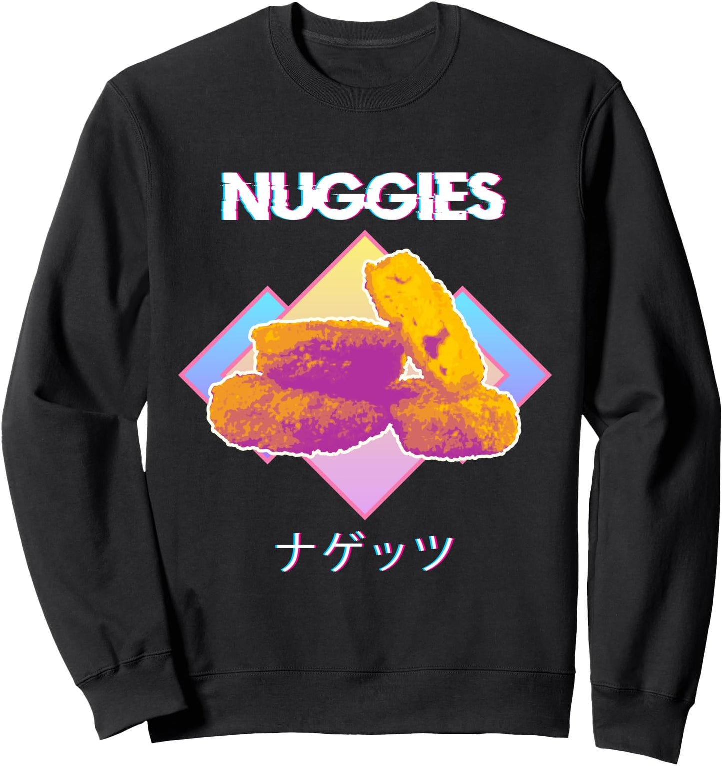 Vaporwave Nuggies Chicken Nuggets Japanese Kanji Sweatshirt