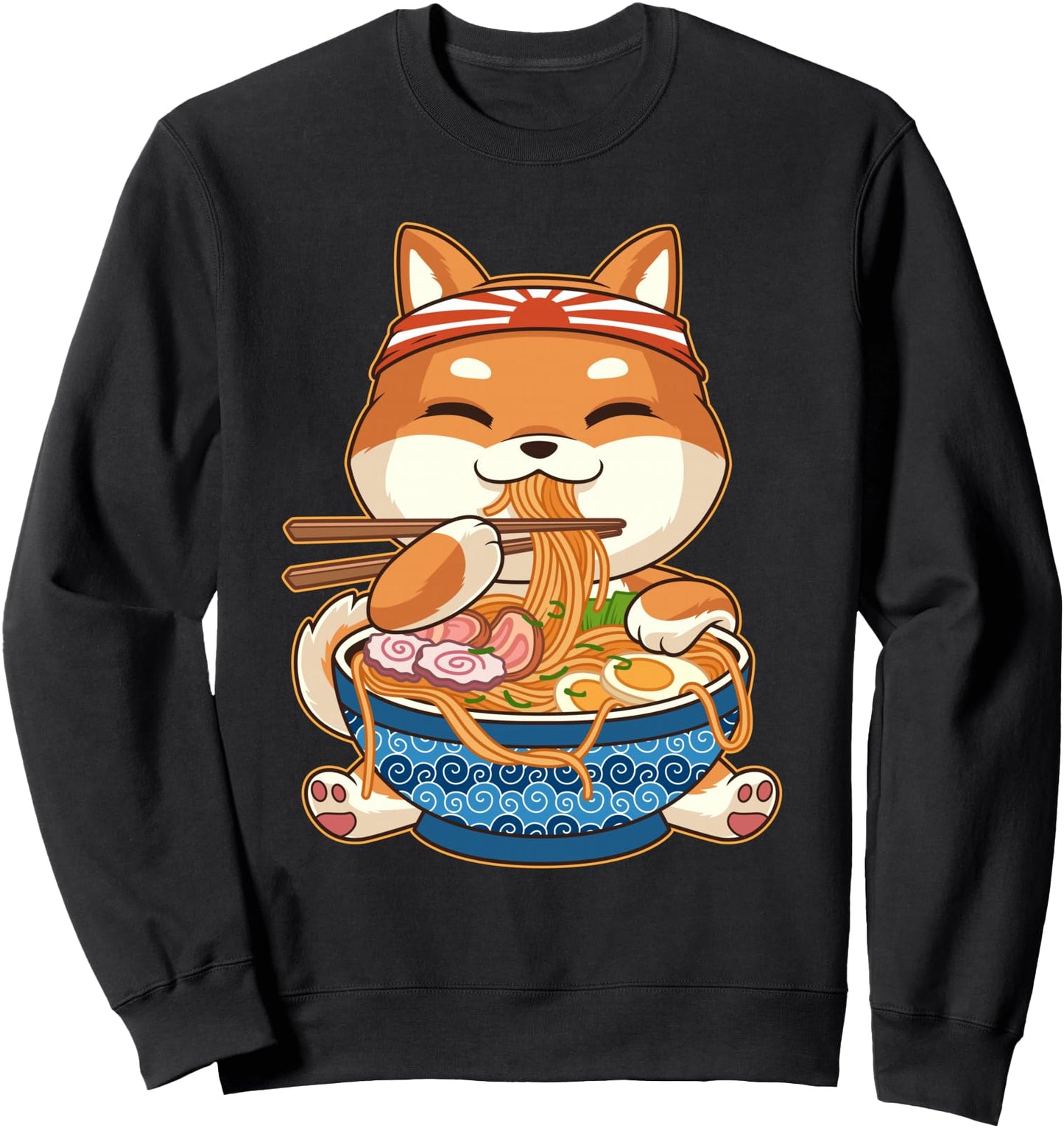 Kawaii Cute Anime Shiba Inu Dog Otaku Japanese Ramen Sweatshirt