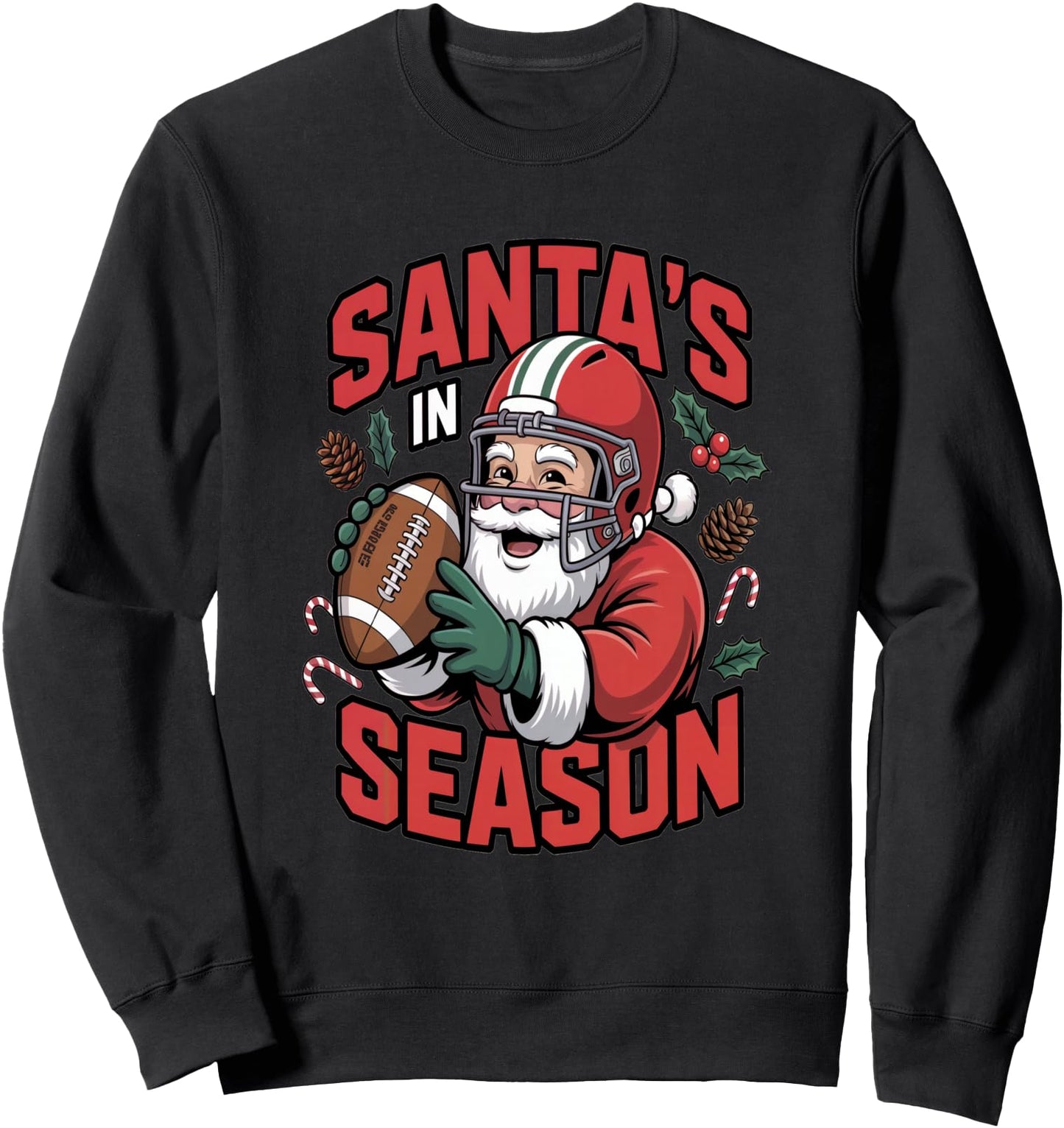 Santa Football Christmas Season Sports Holiday Sweatshirt