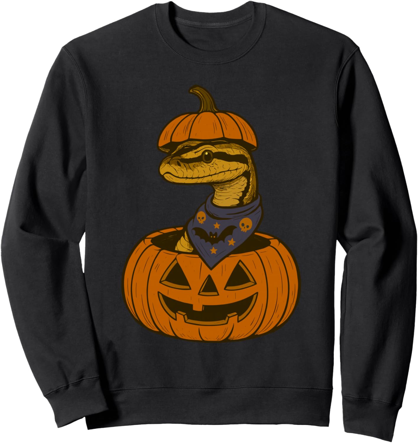 Spooky Ball Python Snake Pumpkin Halloween Sweatshirt