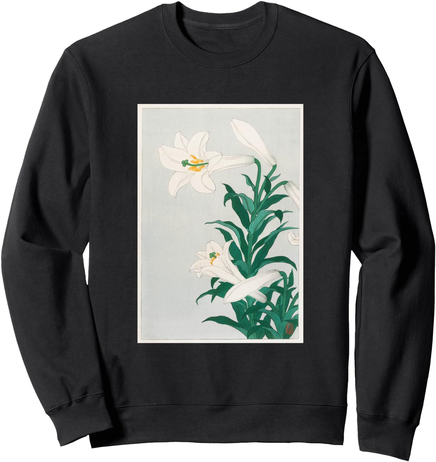 Vintage Lilies flowers by Ohara Koson Japanese Art Sweatshirt