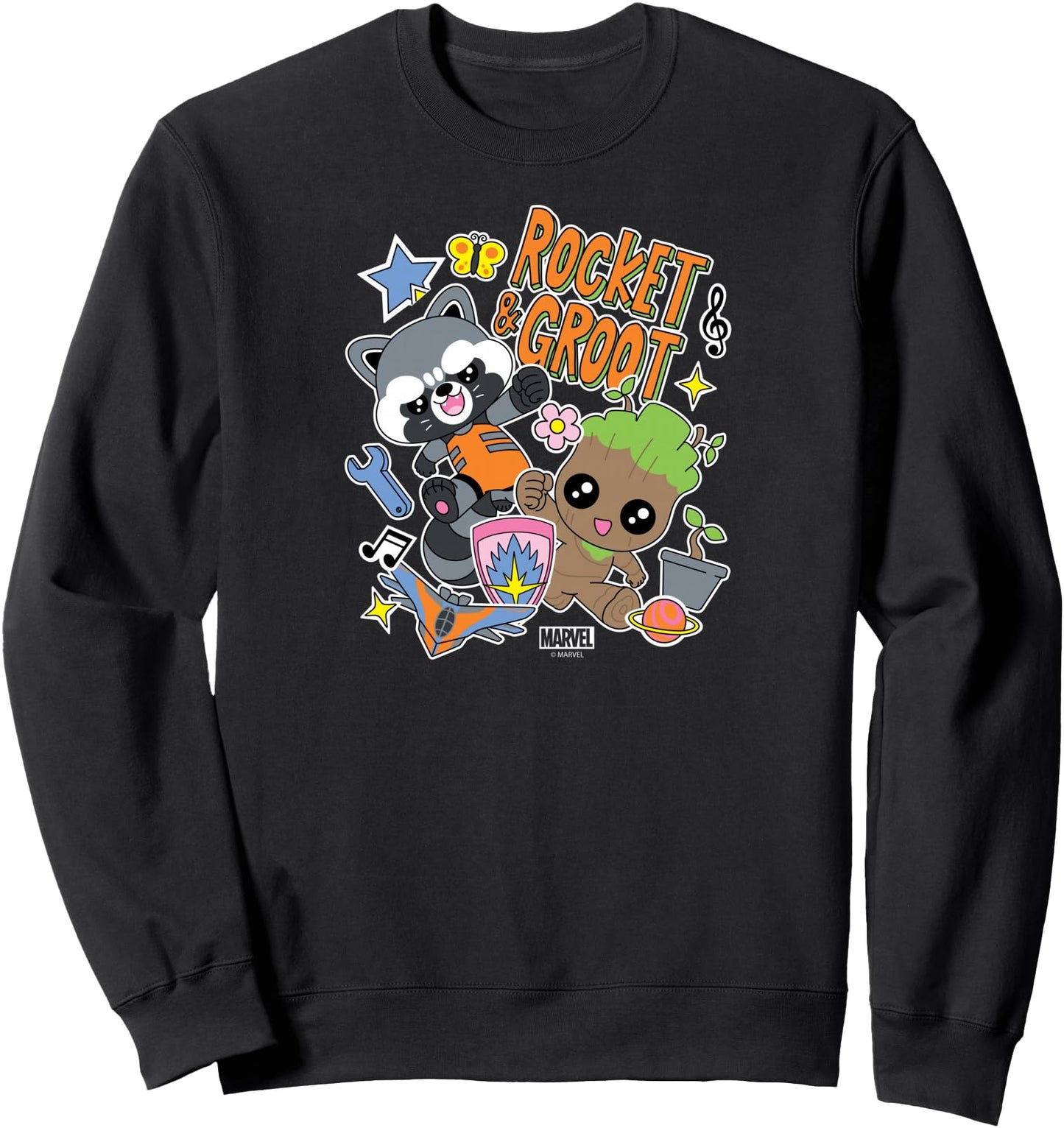 Guardians Of The Galaxy - Groot and Rocket Stickers Sweatshirt
