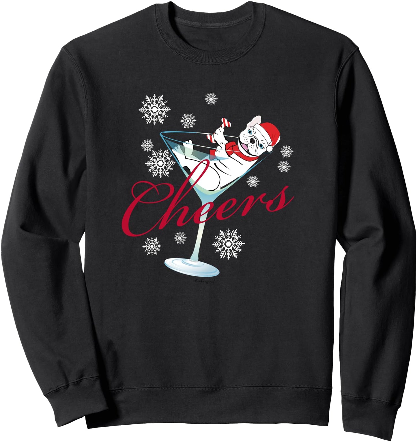 Cute French Bulldog Frenchie Christmas Cheers Sweatshirt