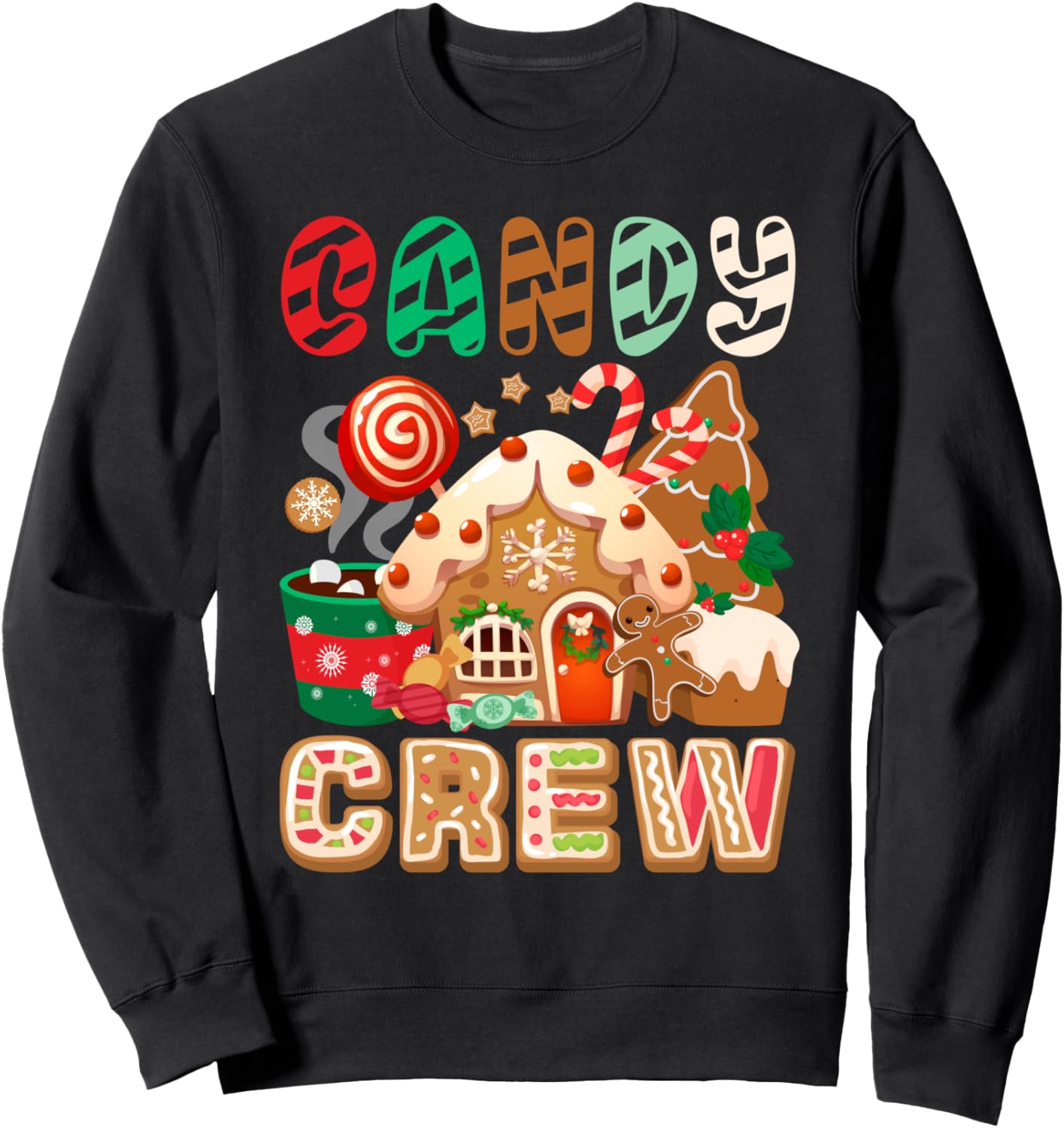 Funny Christmas Candy Crew Security Candyland Donut Pajama Sweatshirt