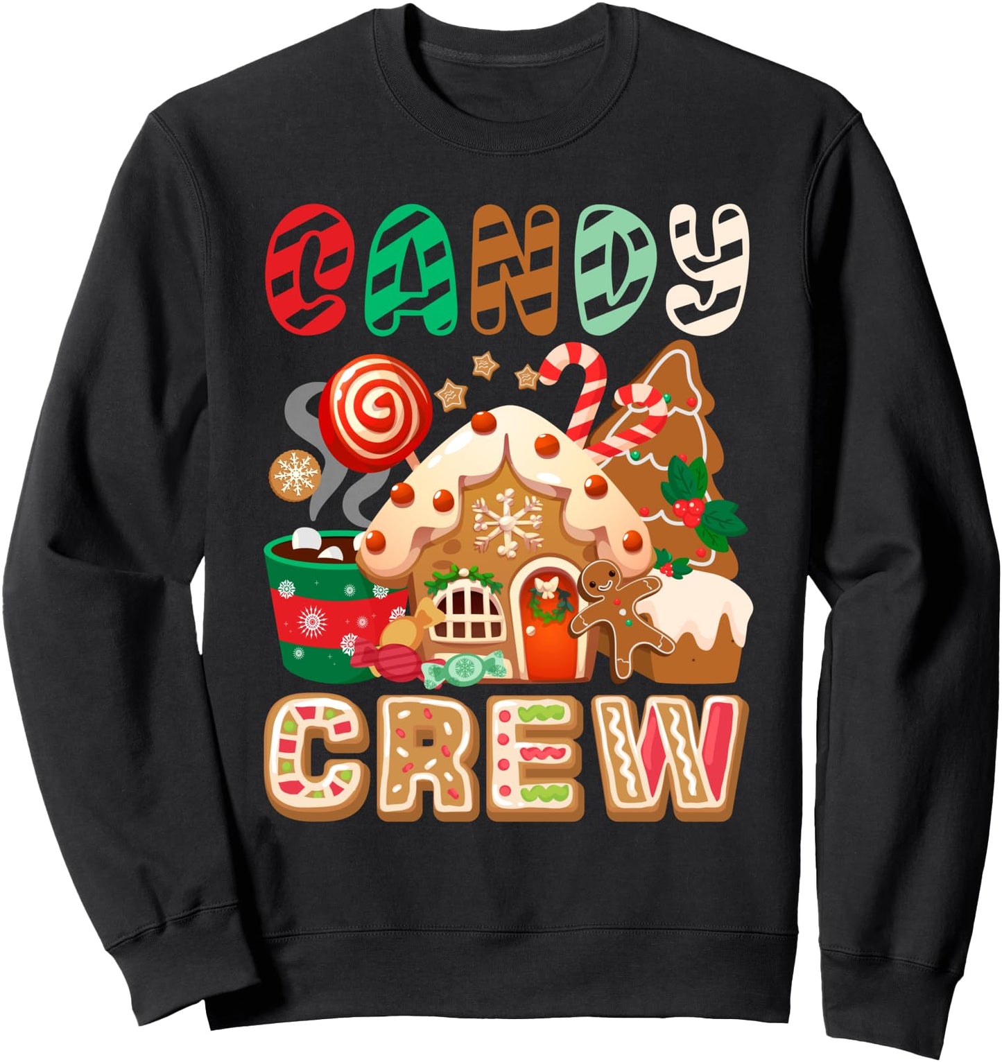 Funny Christmas Candy Crew Security Candyland Donut Pajama Sweatshirt