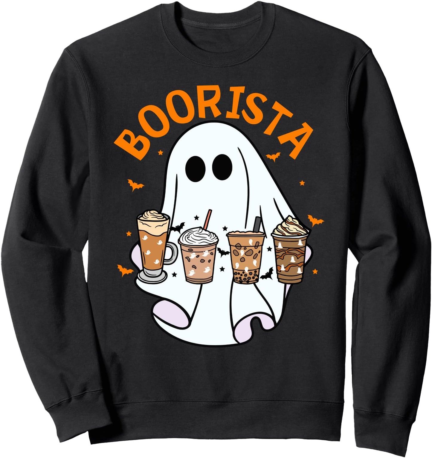 Boorista Barista Ghost Coffee Halloween Spooky Season Funny Sweatshirt