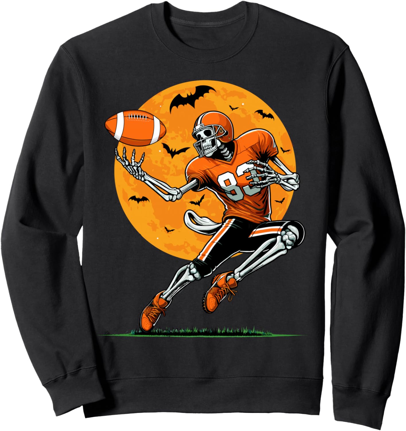 American Football Skeleton Boys Halloween Football Player Sweatshirt