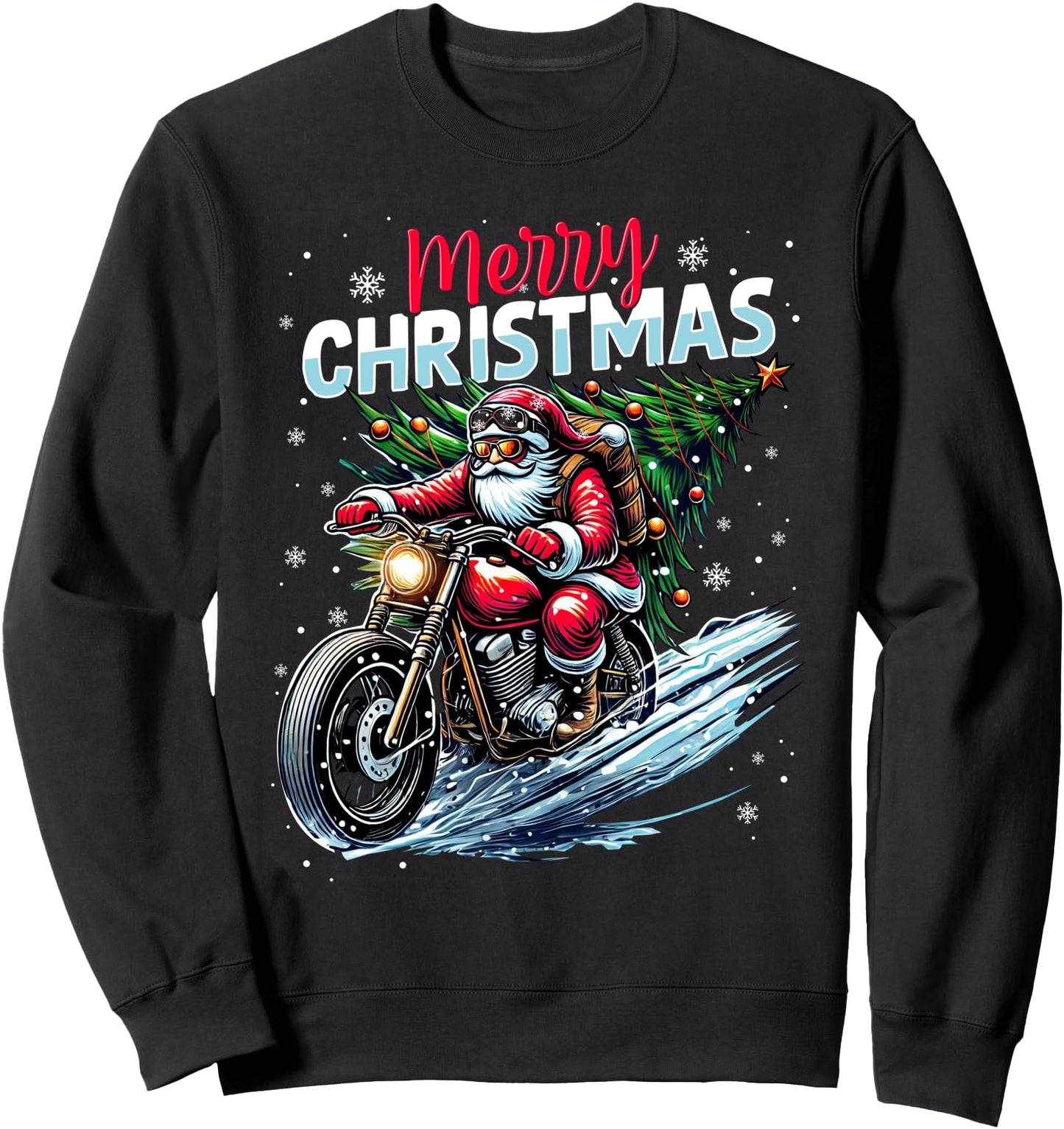 Merry Christmas Santa Riding Motorcycle Bike Biker Xmas 2025 Sweatshirt