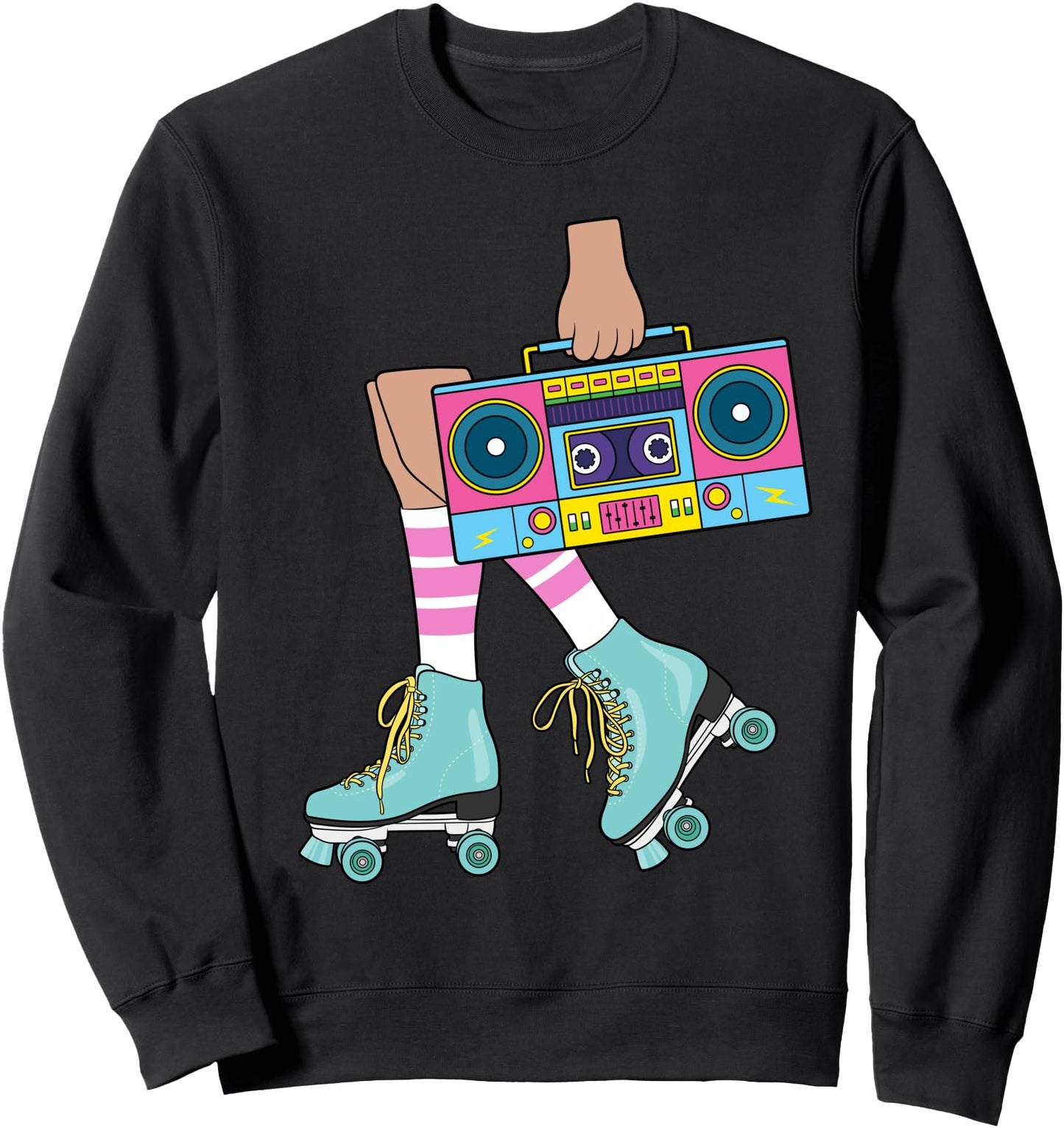 Roller Skating Retro 80's Roller Girl Funny Skater Skates Sweatshirt