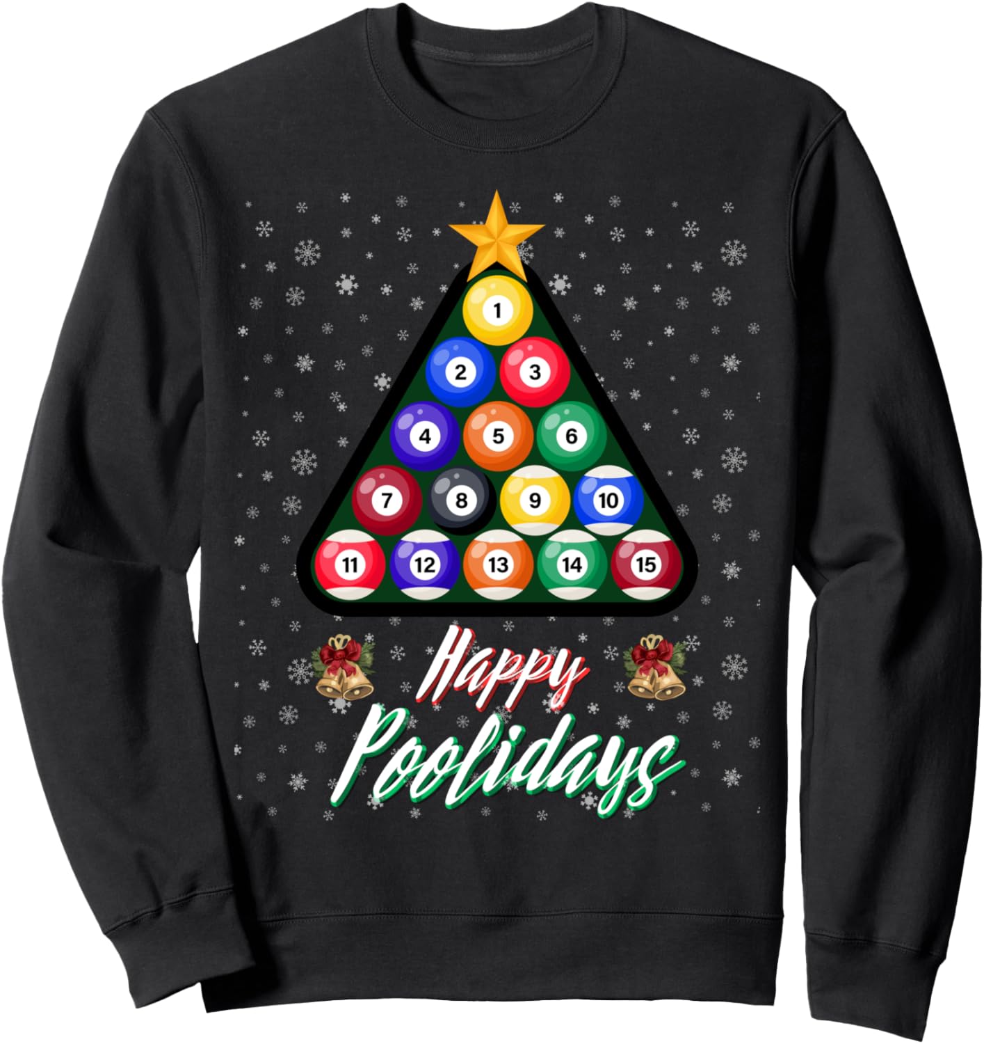 Funny Pool Christmas Tree Billiards Sports Ugly Xmas Sweater Sweatshirt
