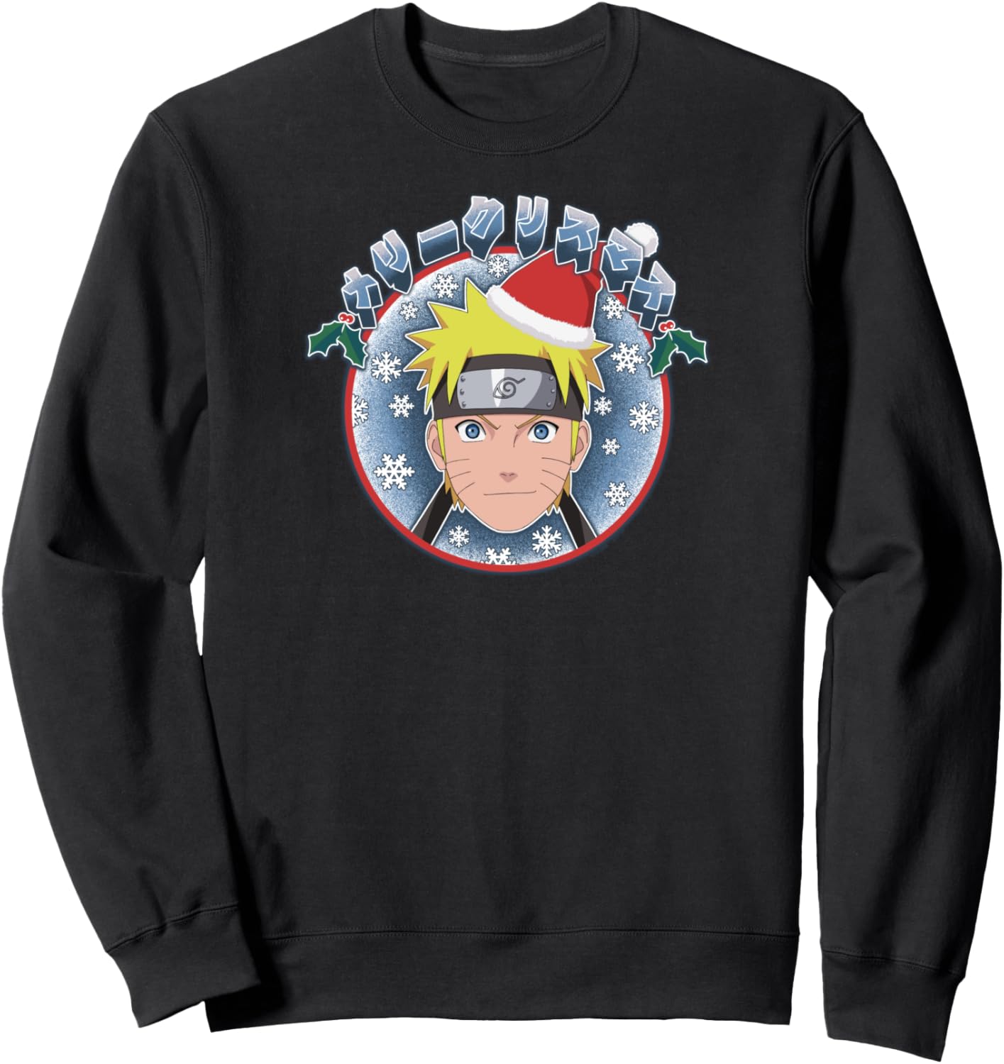 Naruto Shippuden Naruto Christmas Ornament Kanji Anime Sweatshirt