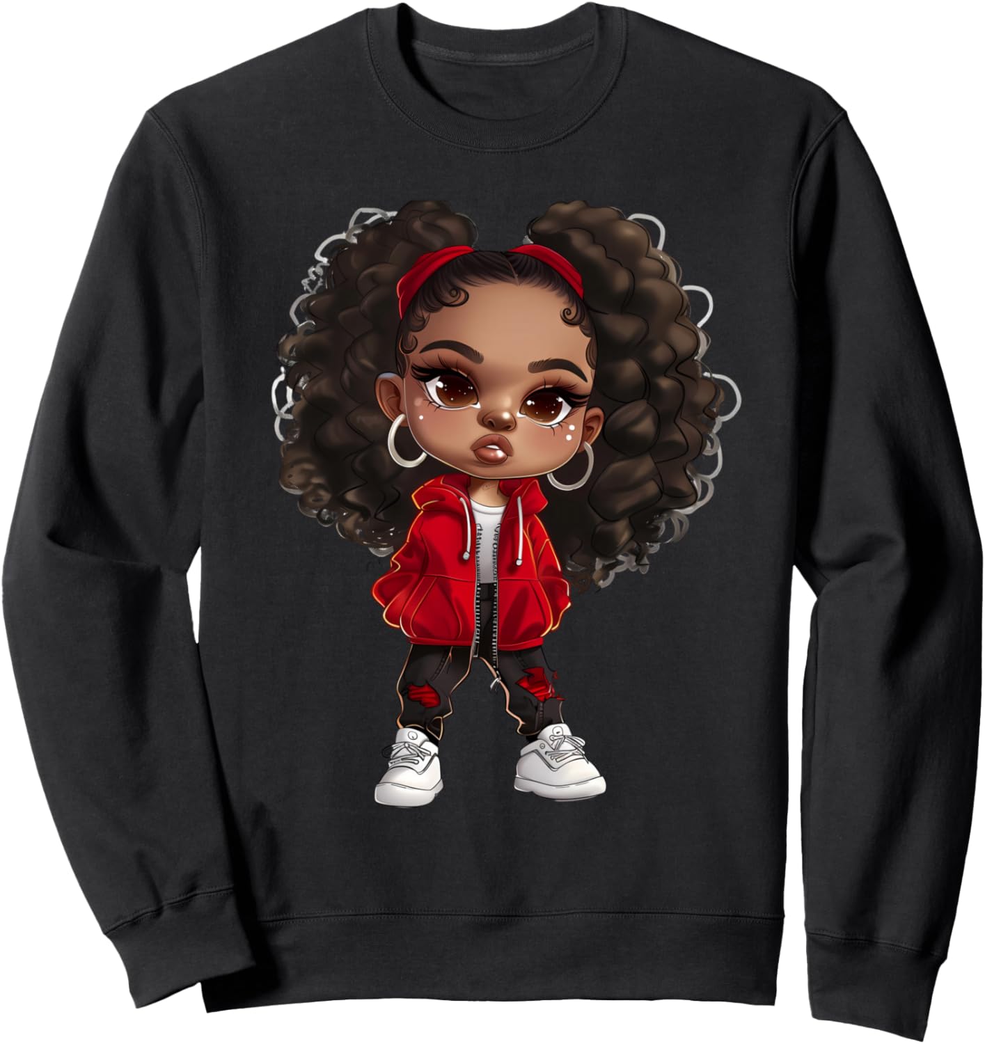 Black Queen Melanin Sistas Women Curly Afro American Sweatshirt