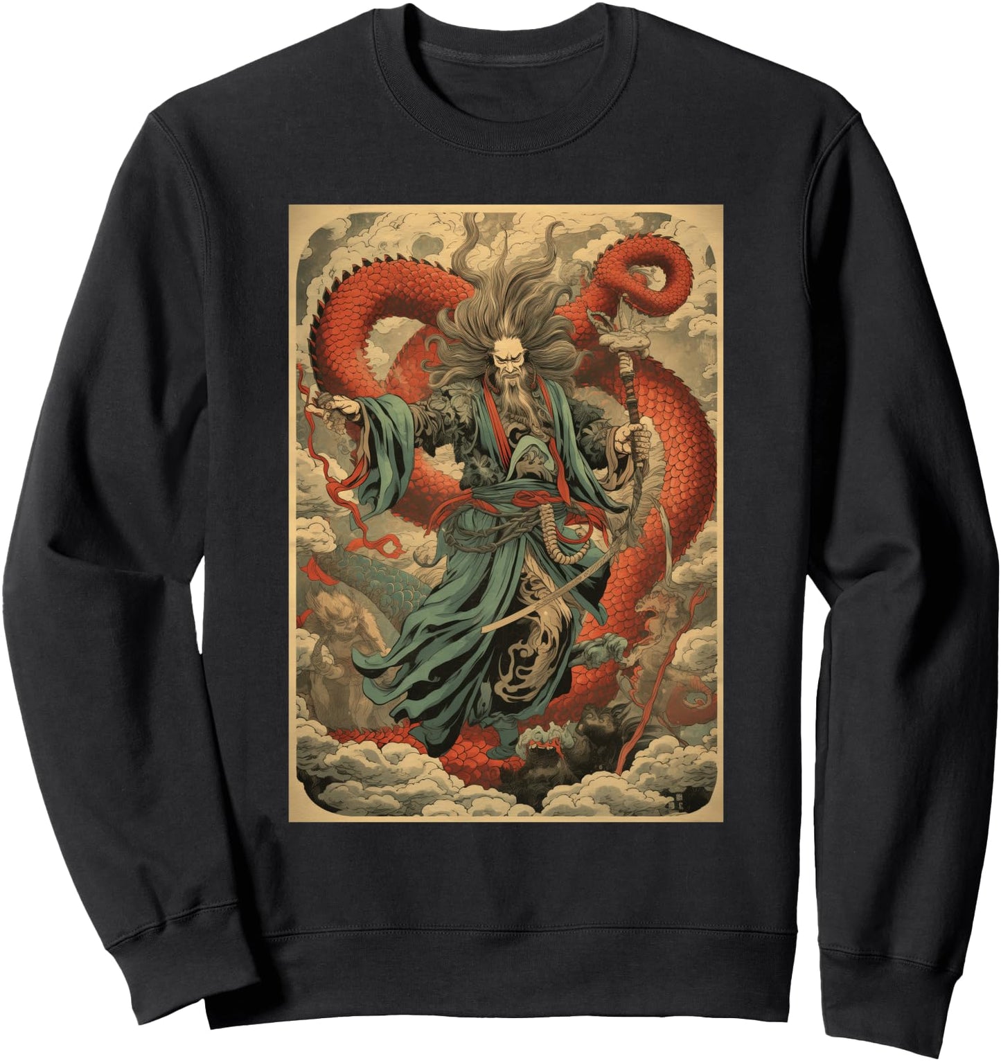 Japanese Tengu God Art Snake Man Retro Vintage Sweatshirt