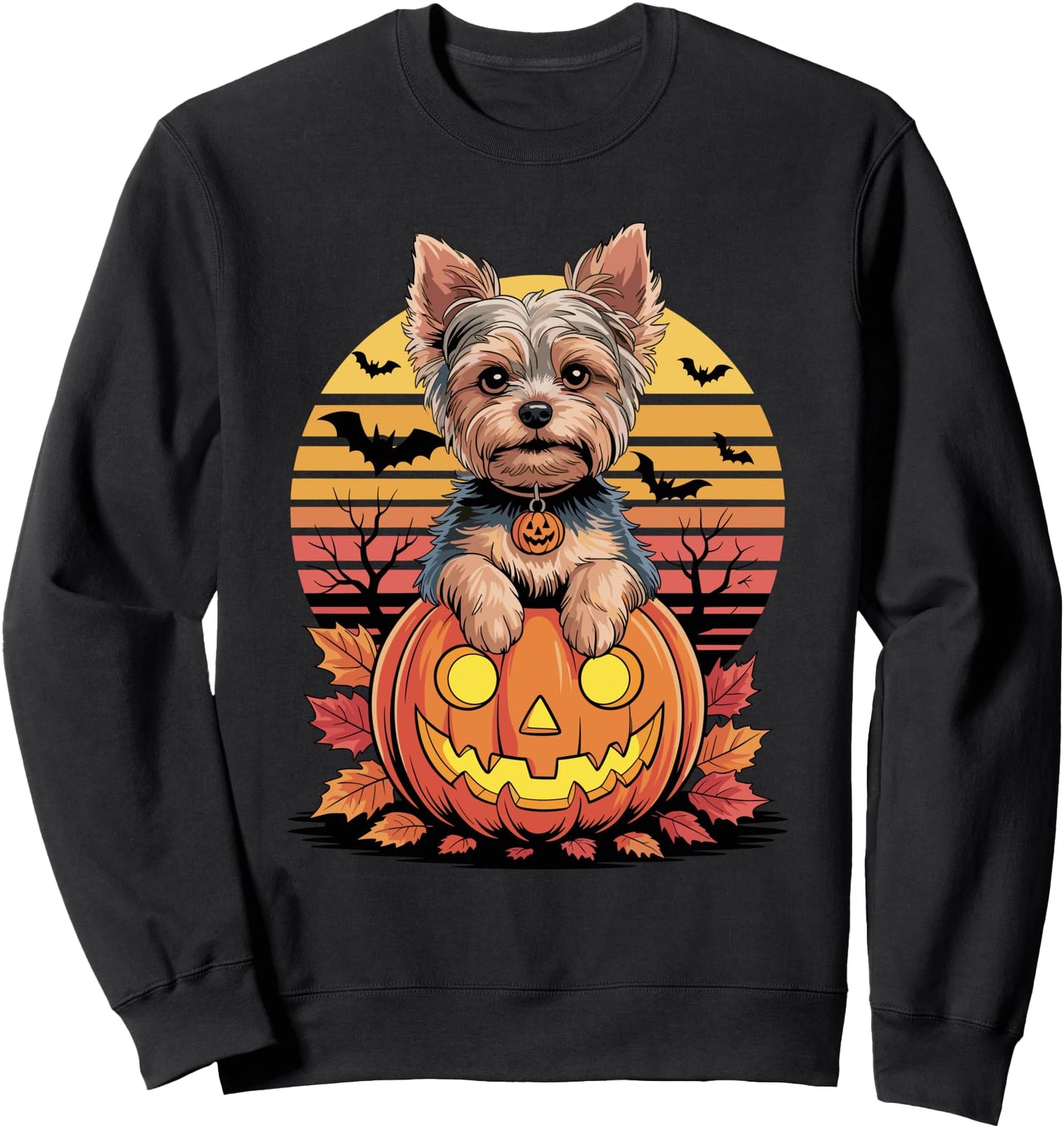 Halloween Retro Yorkshire Terrier Terriers Yorkie Sweatshirt