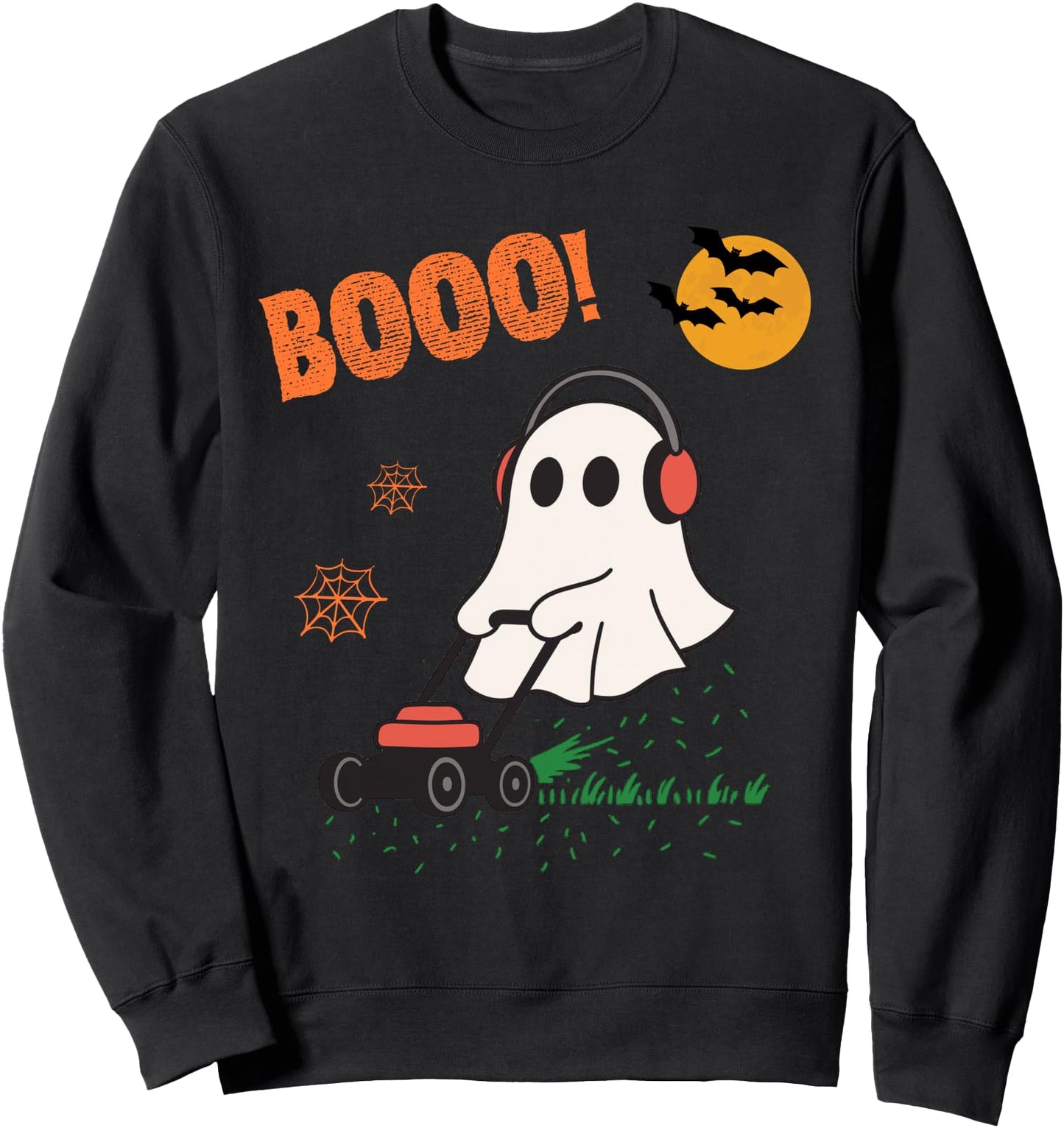 Vintage Halloween Skeleton Lawn Mower Funny Spooky Costume Sweatshirt
