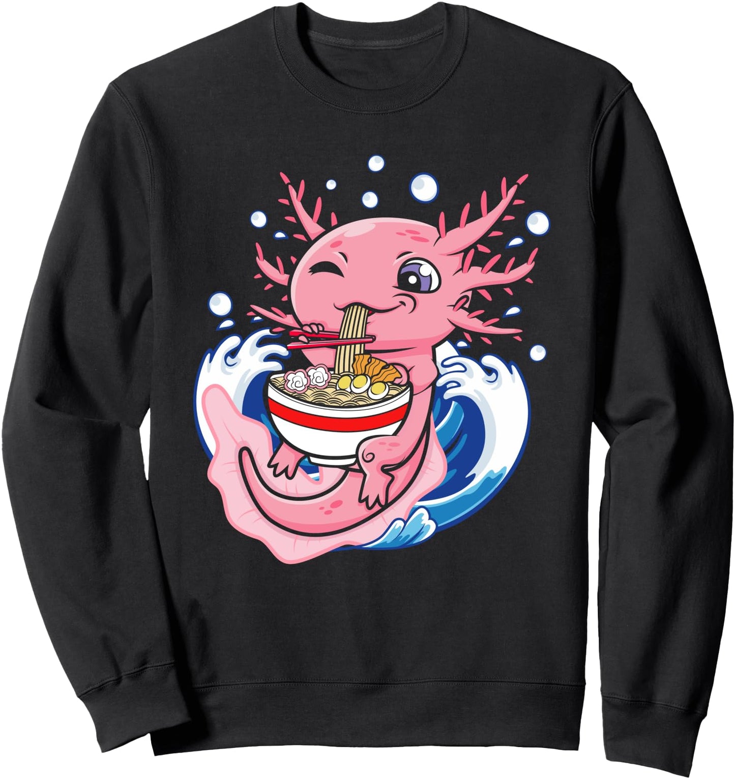 Kawaii Axolotl Ramen Noodles Cute Otaku Anime Japanese Food Sweatshirt
