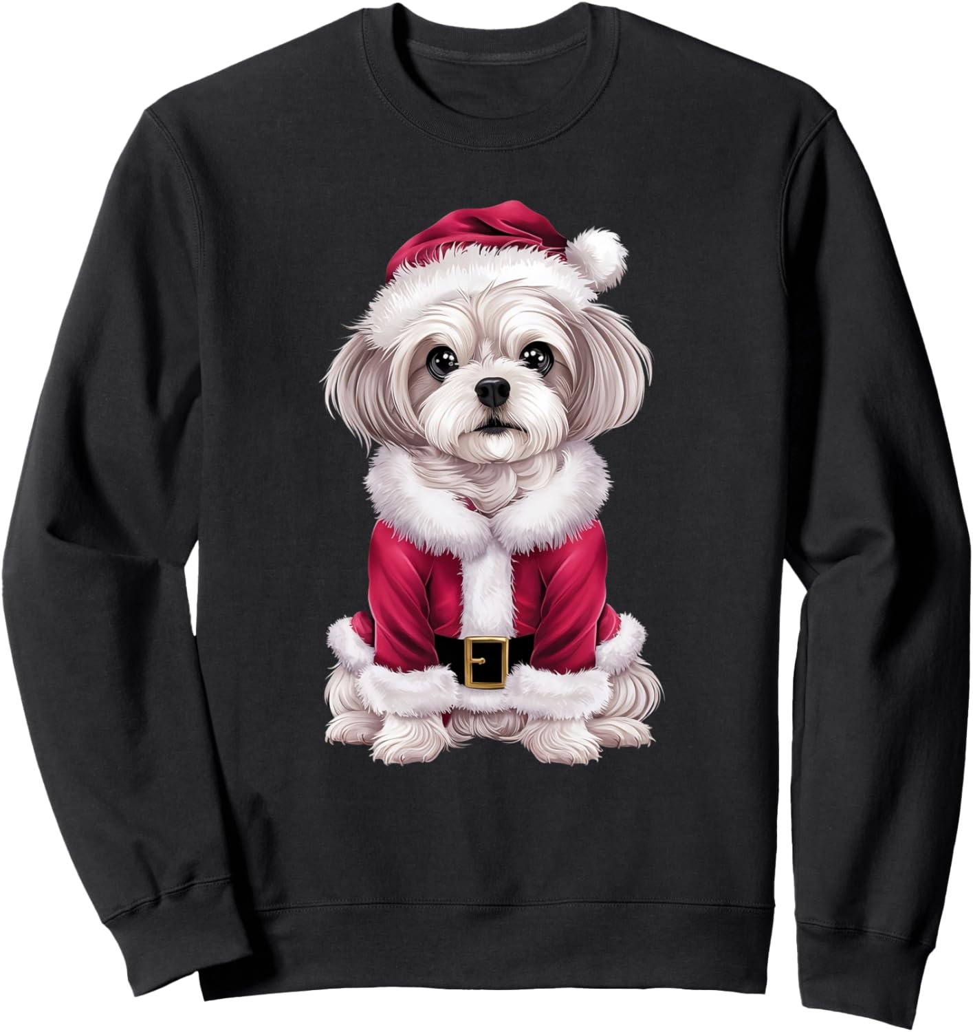 Maltese Dog Santa Christmas Funny Santa Maltese Sweatshirt