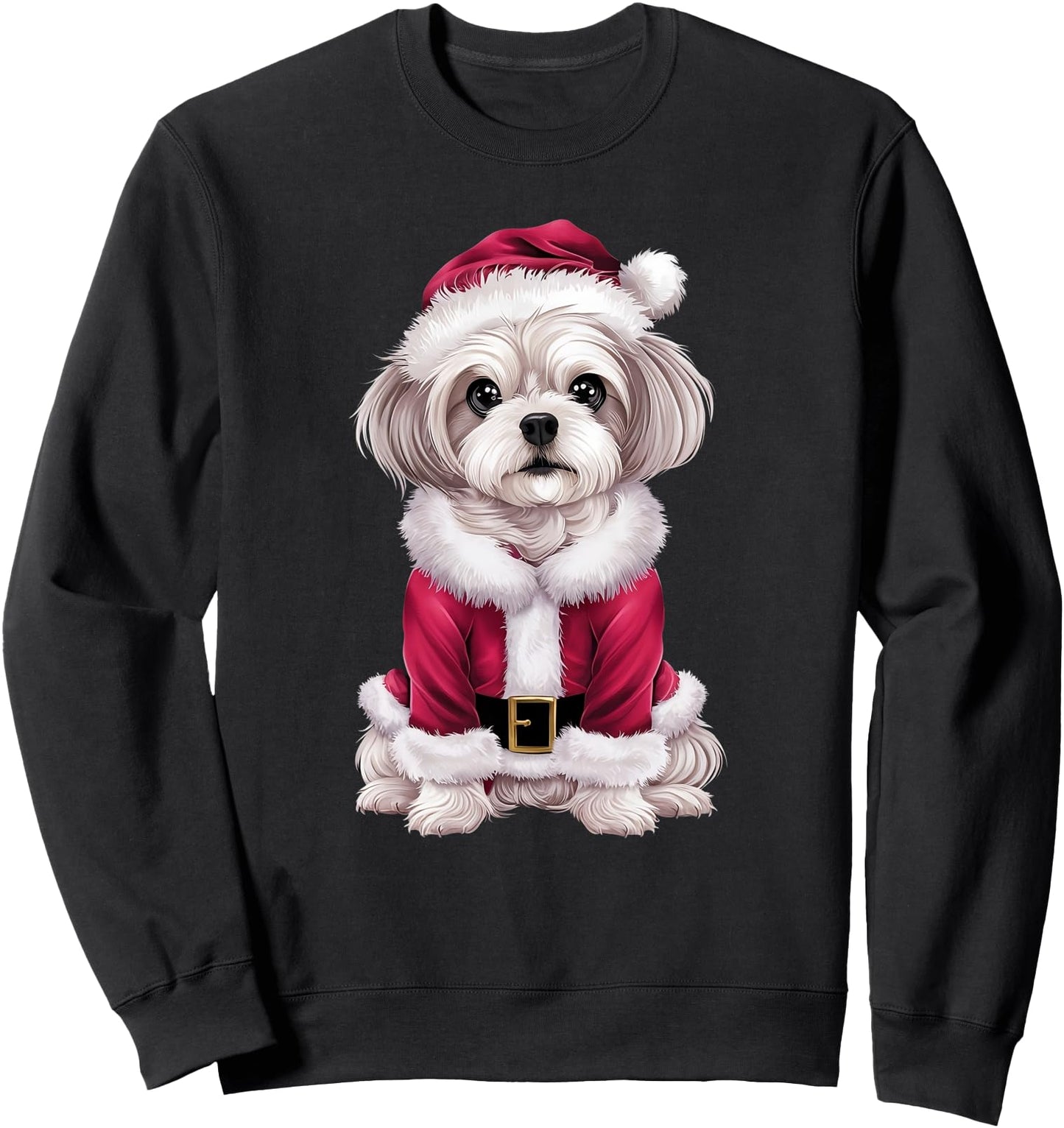 Maltese Dog Santa Christmas Funny Santa Maltese Sweatshirt