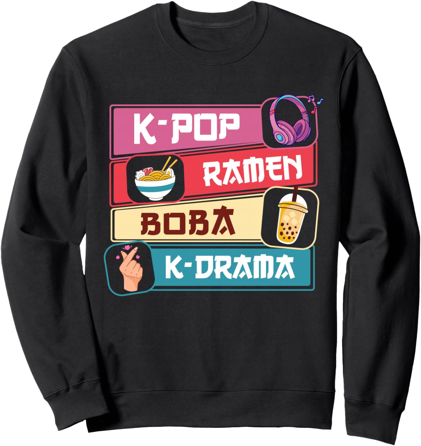 K-Pop Ramen Boba K-Drama Cute Kawaii Korean Drama Teen Girls Sweatshirt