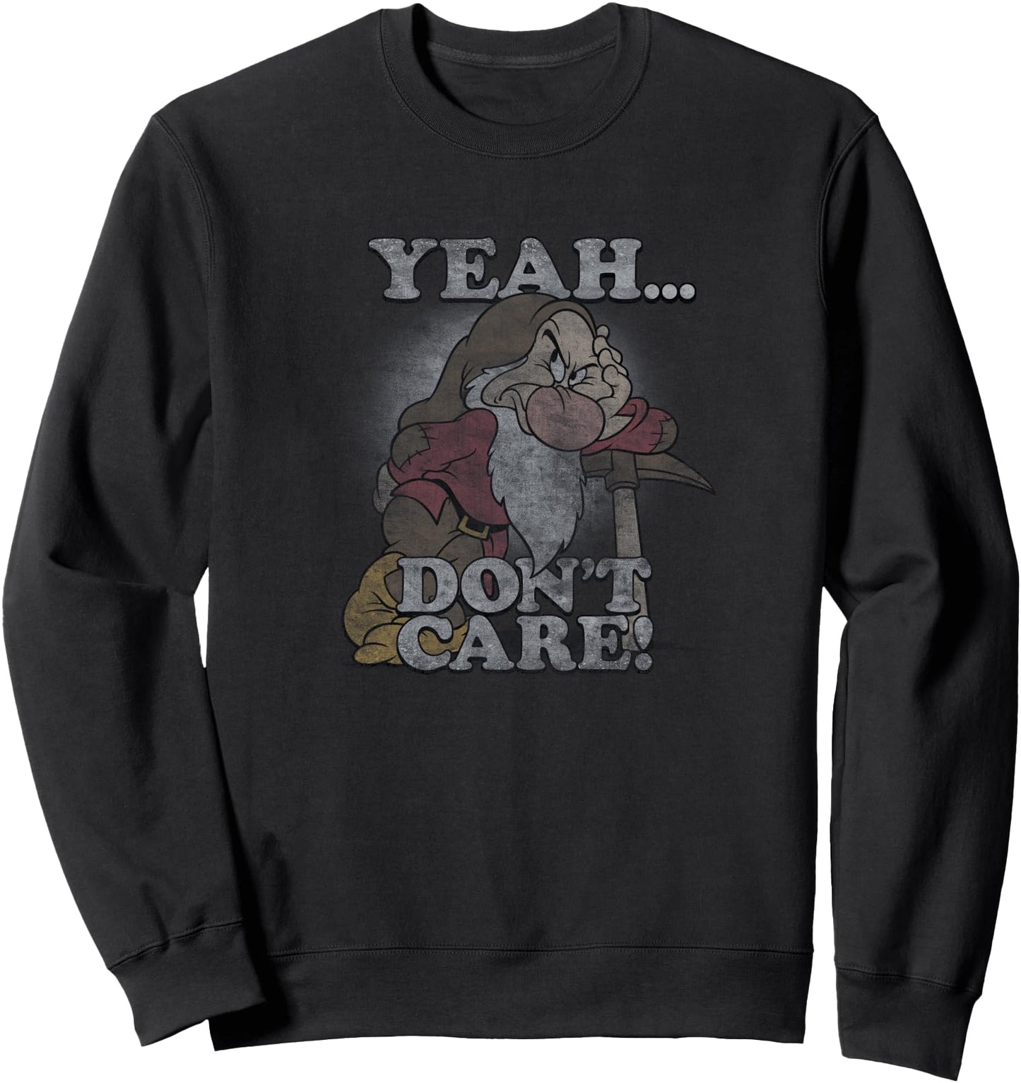 Disney Snow White Grumpy Leaning On Axe Yeah Don't Care Sweatshirt