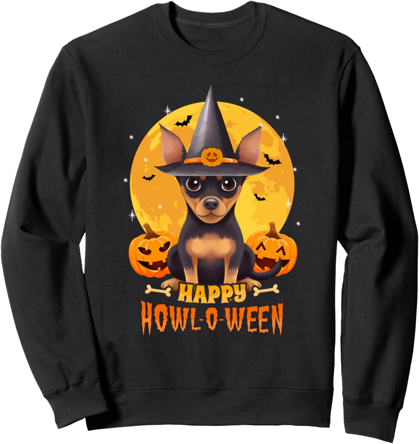 Miniature Pinscher Halloween Dog Howl O Ween Funny Pet Sweatshirt
