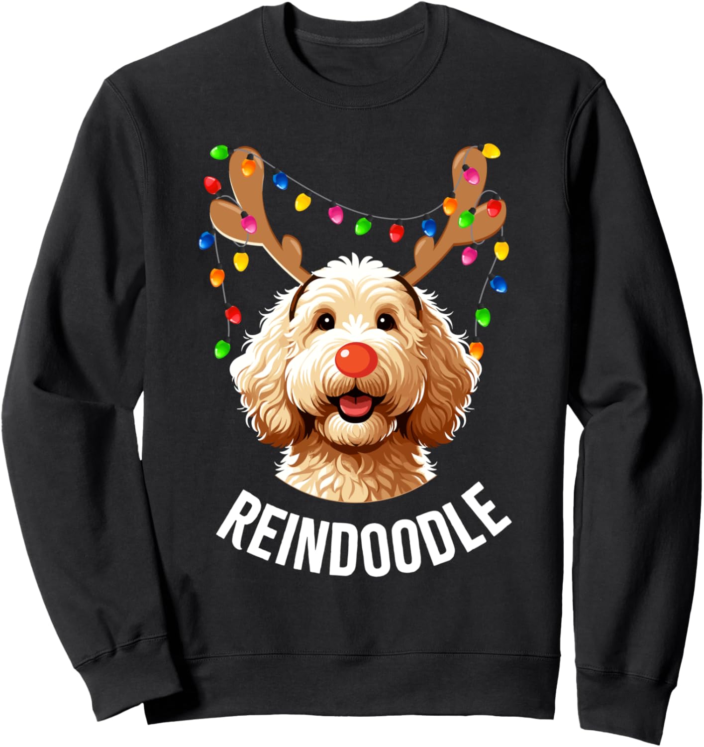 Christmas Goldendoodle Reindeer Doodle Dog Reindoodle Dog Sweatshirt