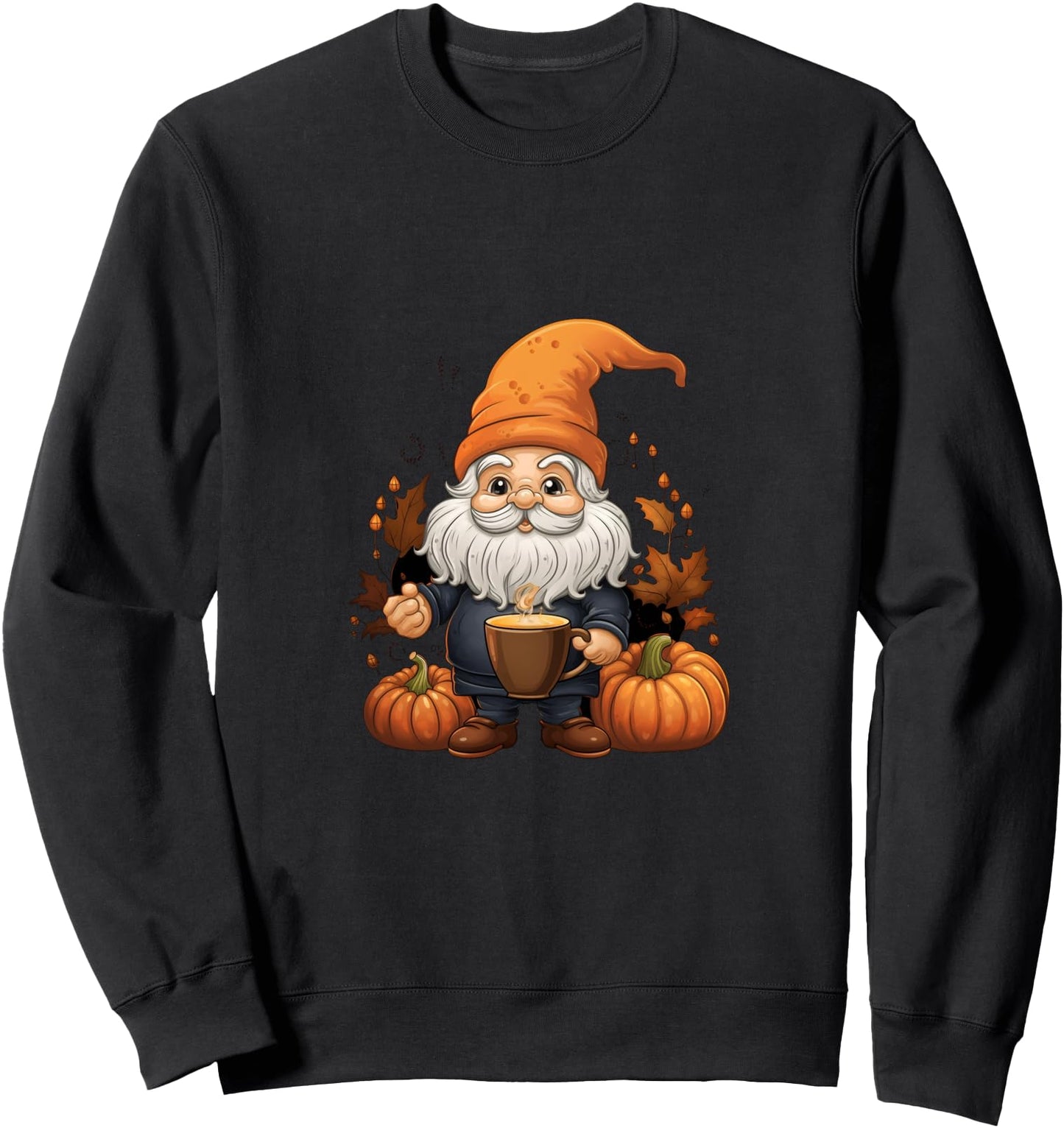 Gnome Pumpkin Spice Latte Autumn Leaves Halloween Sweatshirt