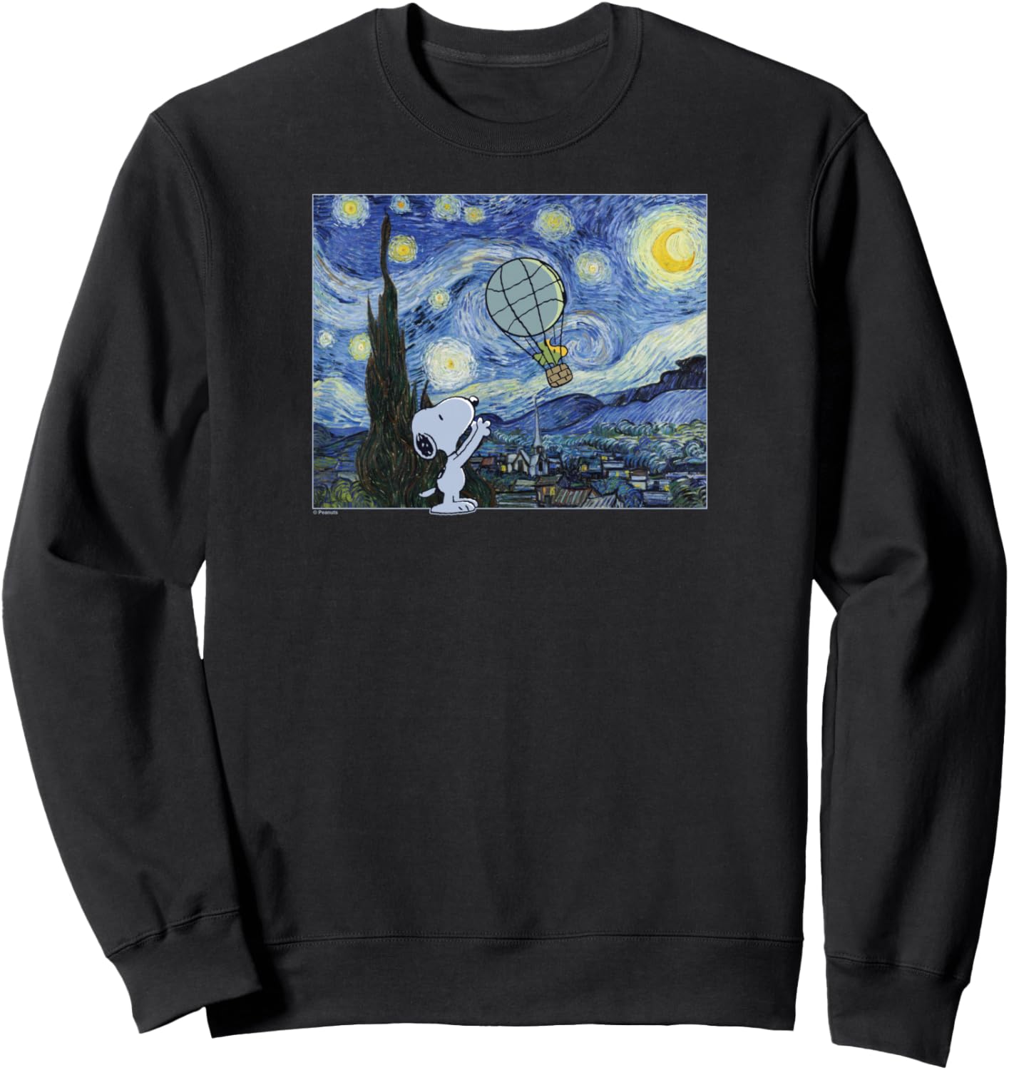 Starry Night Snoopy & Woodstock Balloon Sweatshirt