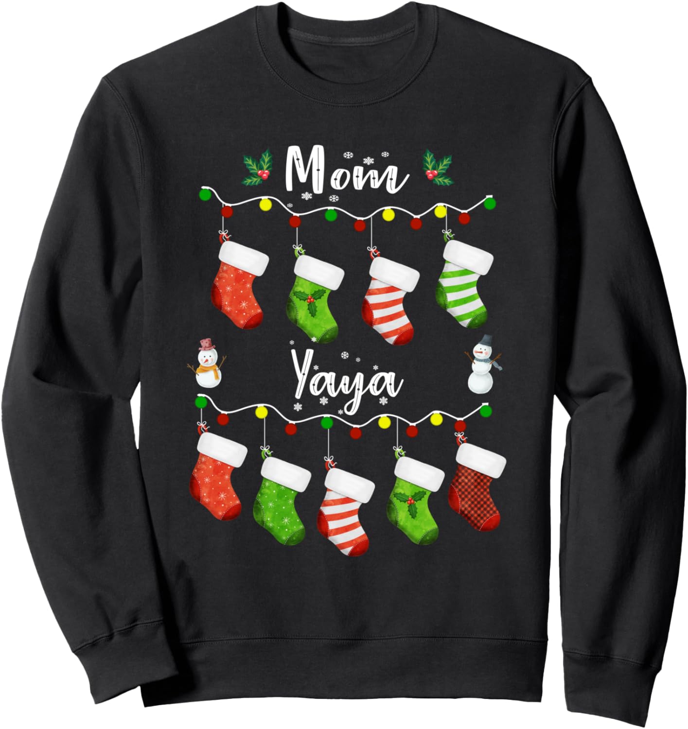 Personalized Mom Yaya Christmas Gift - Xmas Socks Sweatshirt