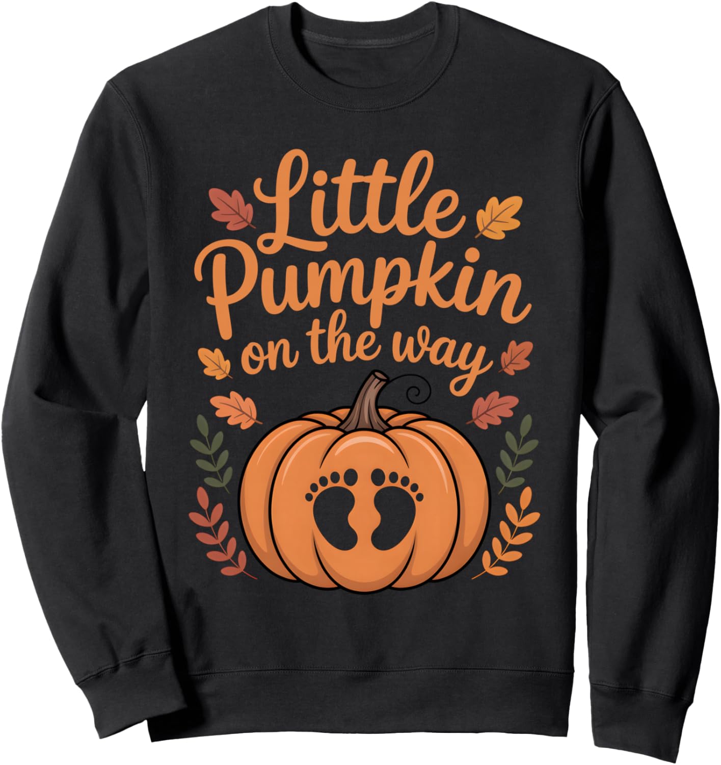 Little Pumpkin On The Way Cute Pregnancy Reveal Halloween Sweatshirt